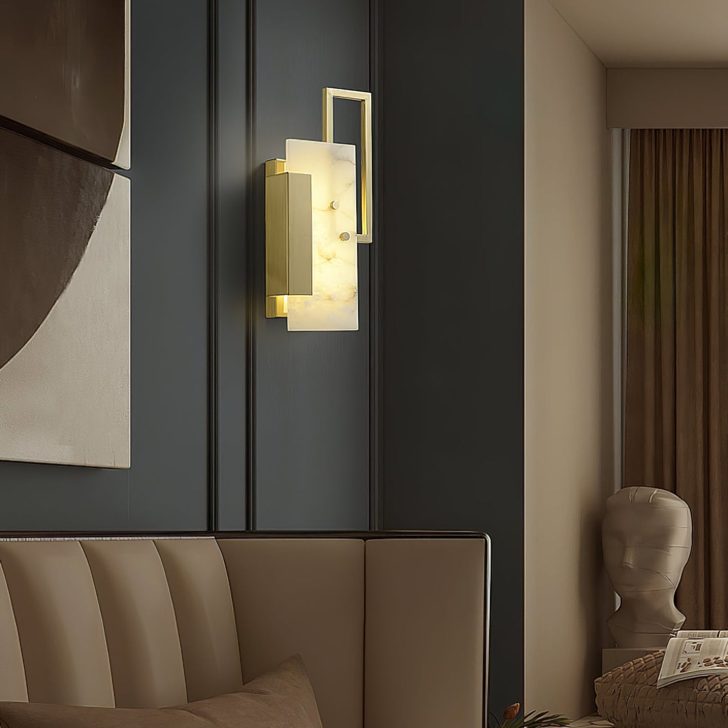 Alabaster Wall Sconce with Modern Craftsmanship