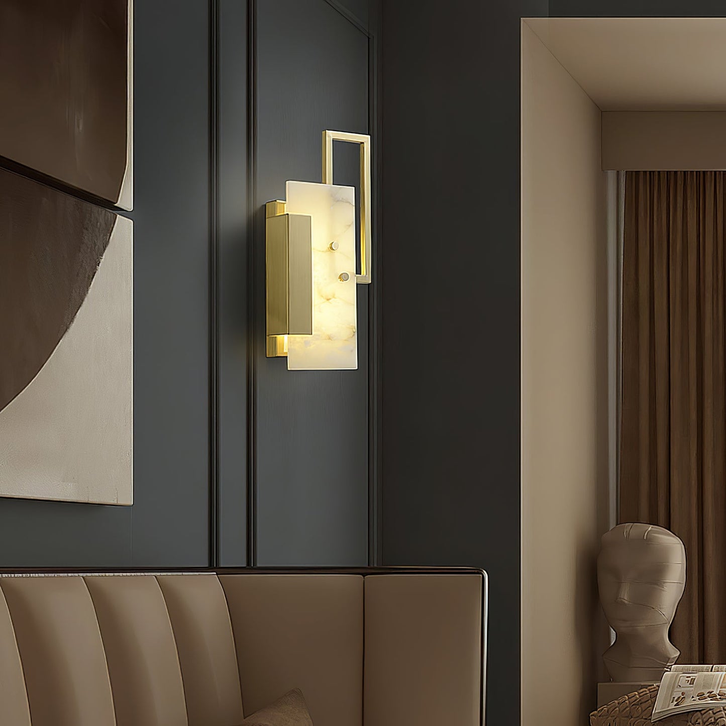 Alabaster Wall Sconce with Modern Craftsmanship