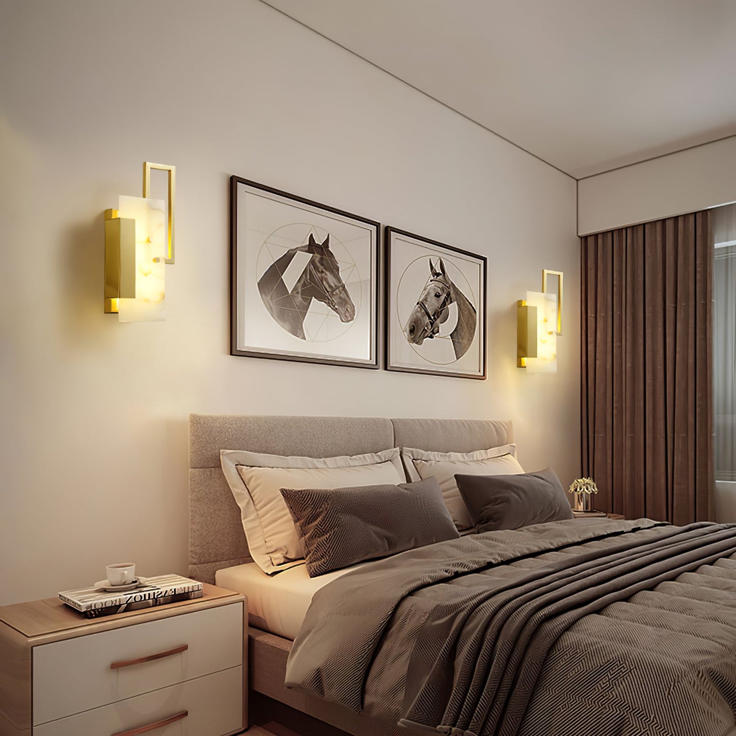 Alabaster Wall Sconce with Modern Craftsmanship