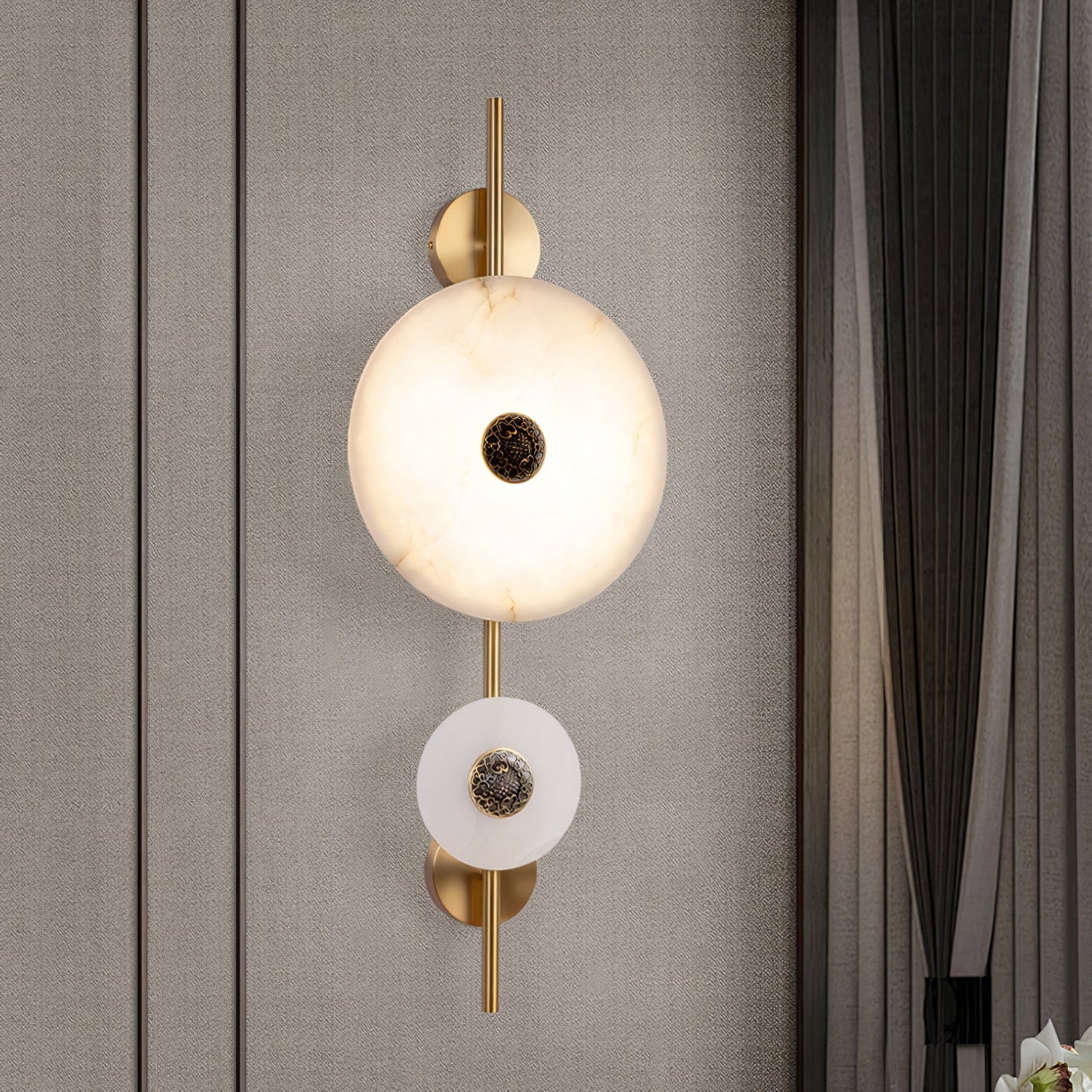Alabaster Eclipse Wall Light by Vakkerlight