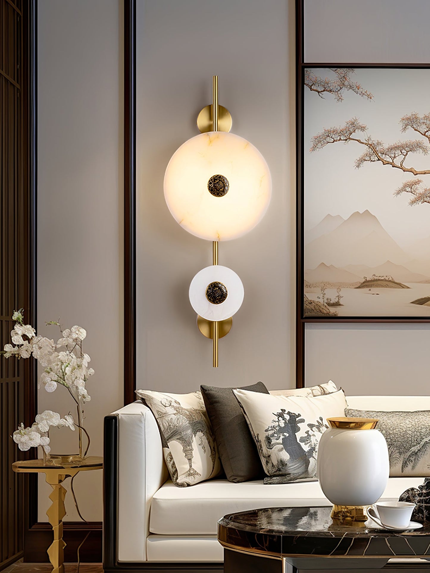 Alabaster Eclipse Wall Light by Vakkerlight