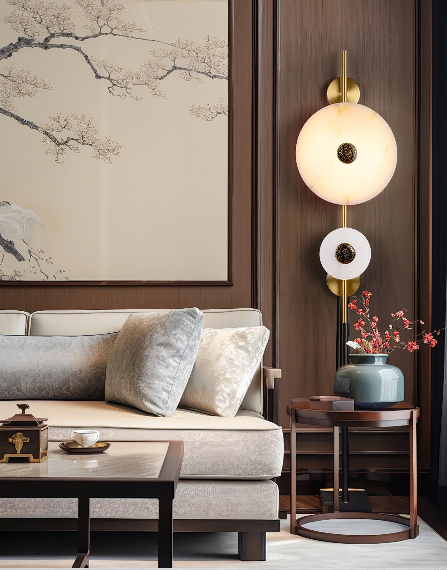 Alabaster Eclipse Wall Light by Vakkerlight