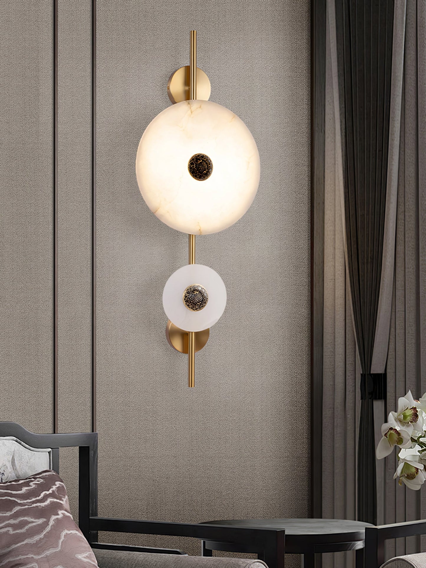 Alabaster Eclipse Wall Light by Vakkerlight