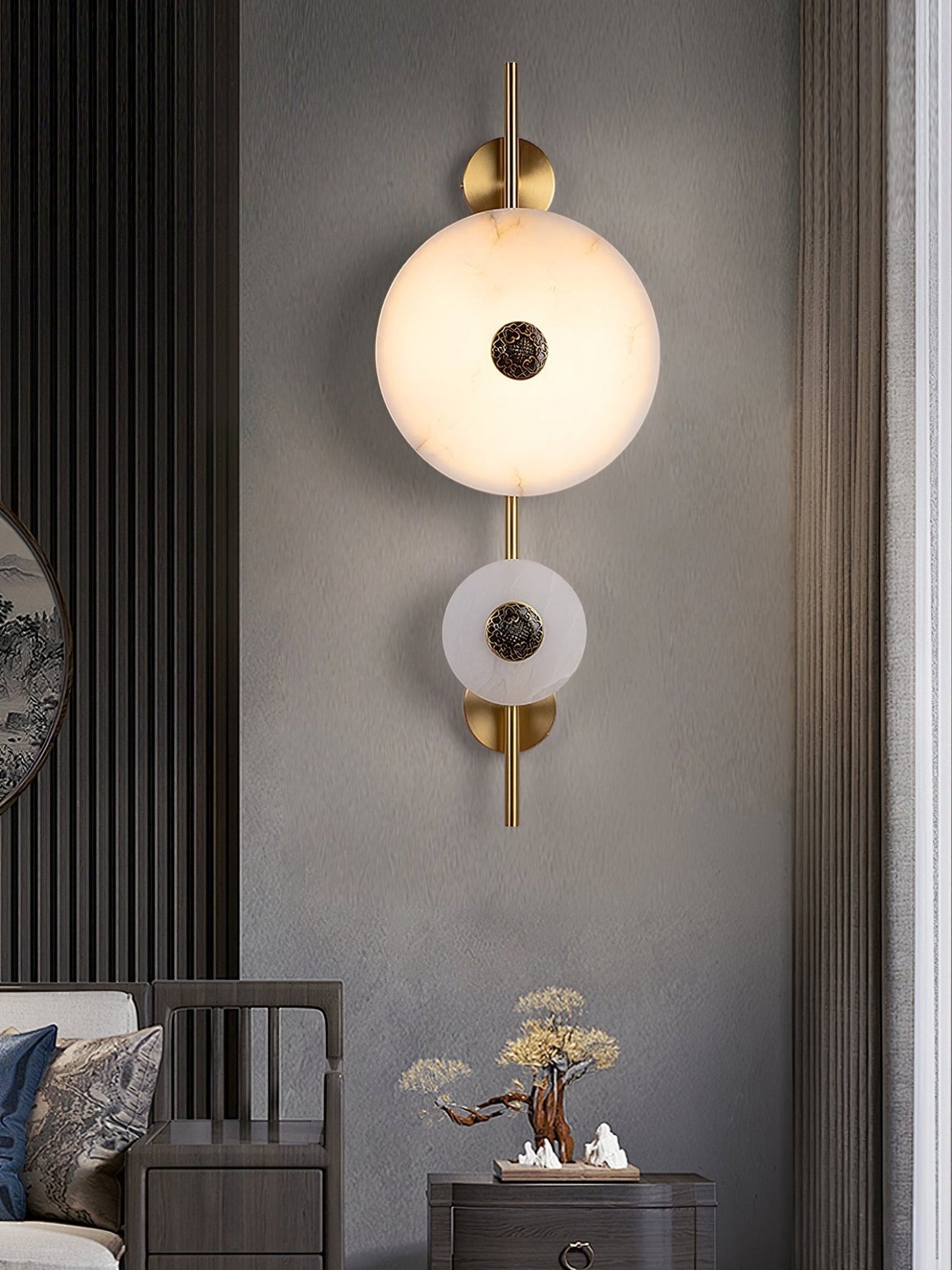 Alabaster Eclipse Wall Light by Vakkerlight