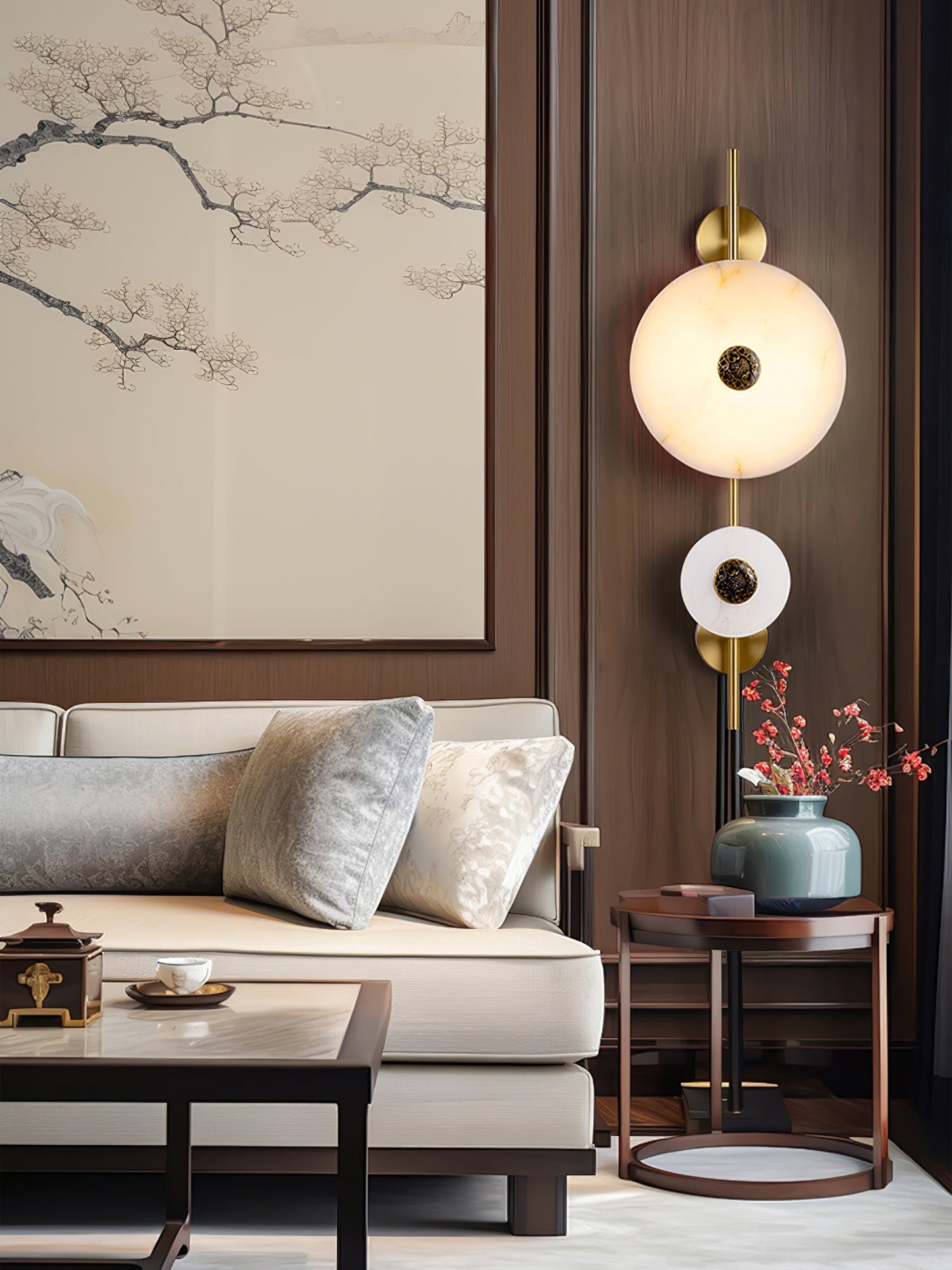 Alabaster Eclipse Wall Light by Vakkerlight
