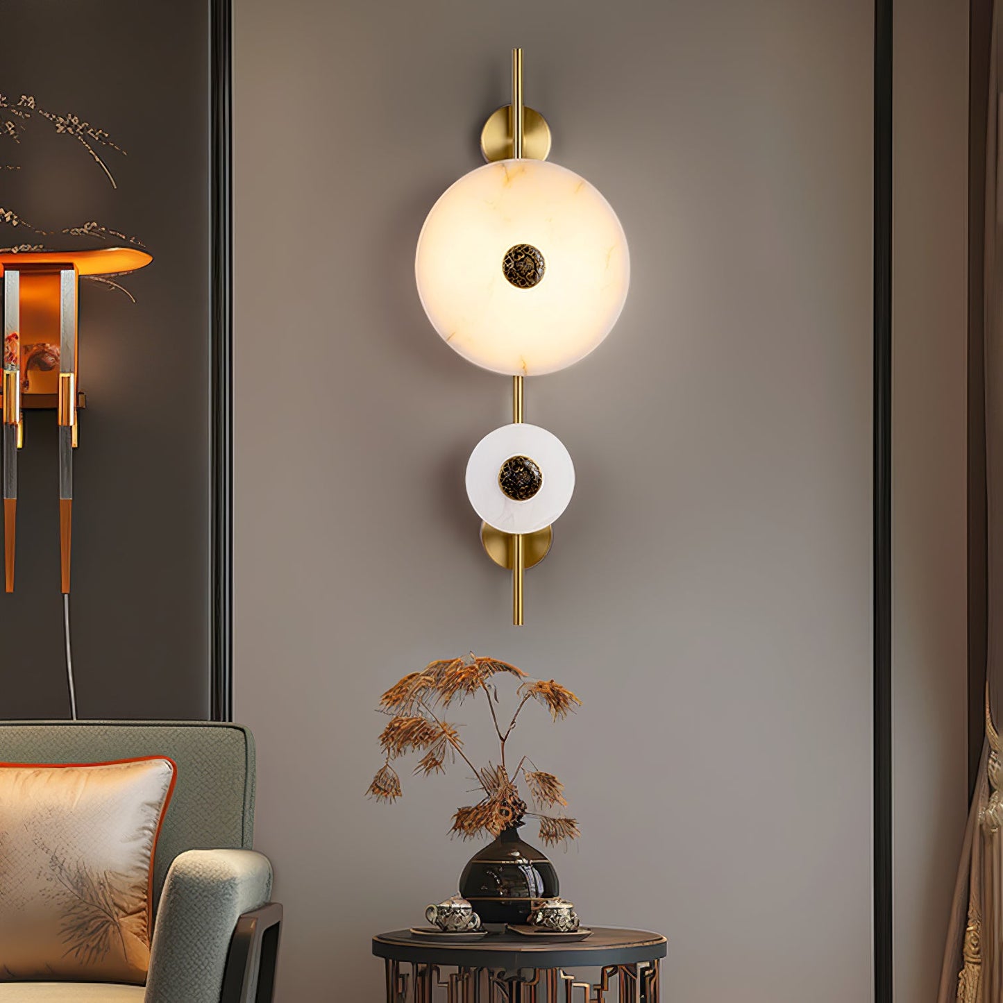 Alabaster Eclipse Wall Light by Vakkerlight