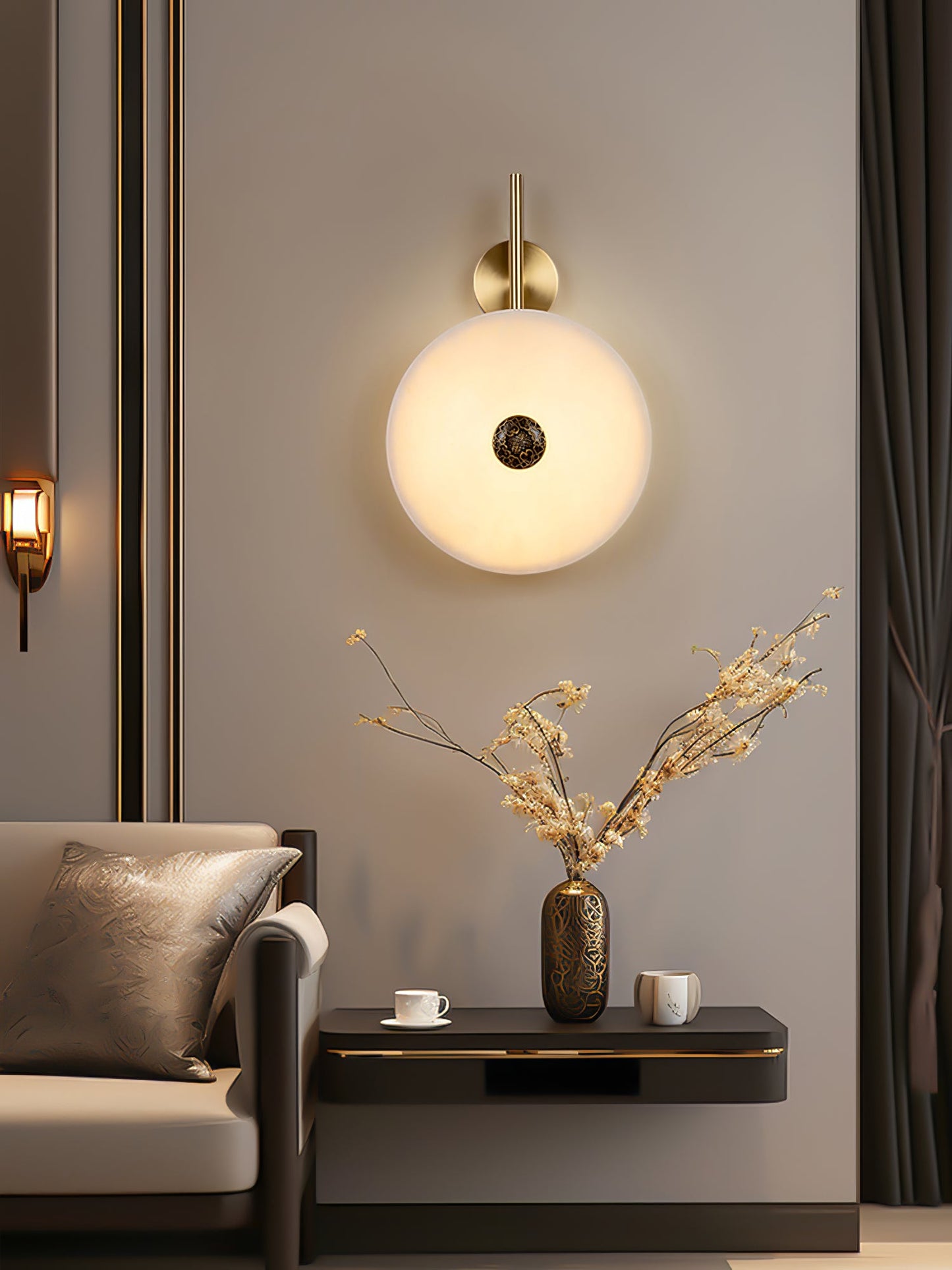 Alabaster Eclipse Wall Light by Vakkerlight