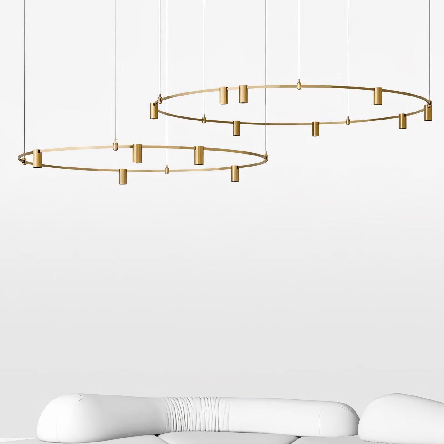 Auroom Round Chandelier - Elegant Brass Lighting