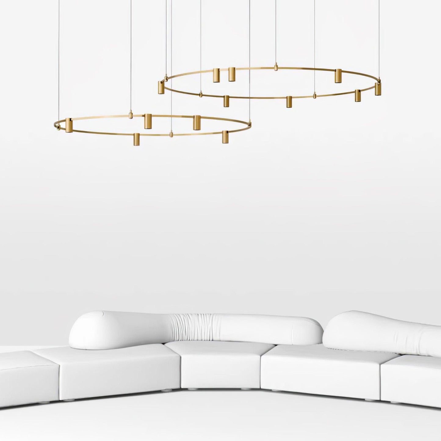 Auroom Round Chandelier - Elegant Brass Lighting