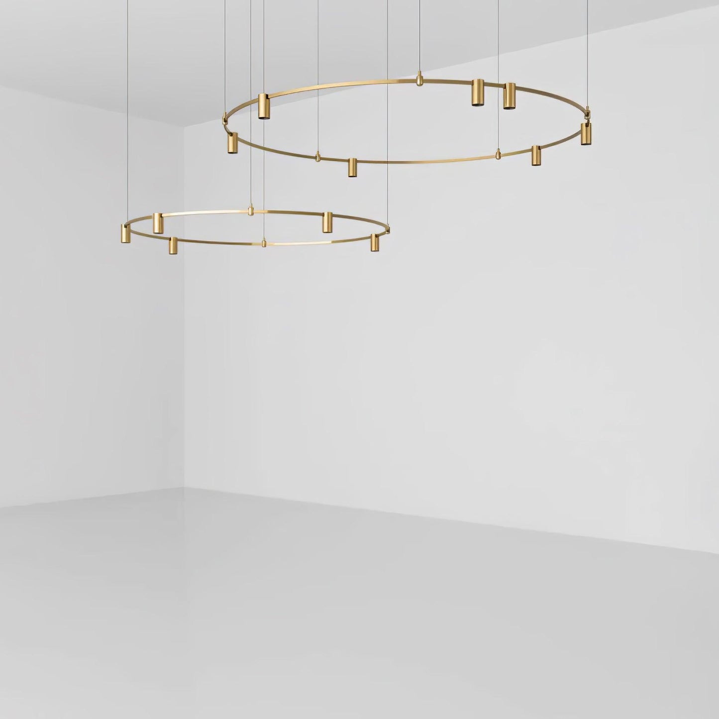 Auroom Round Chandelier - Elegant Brass Lighting