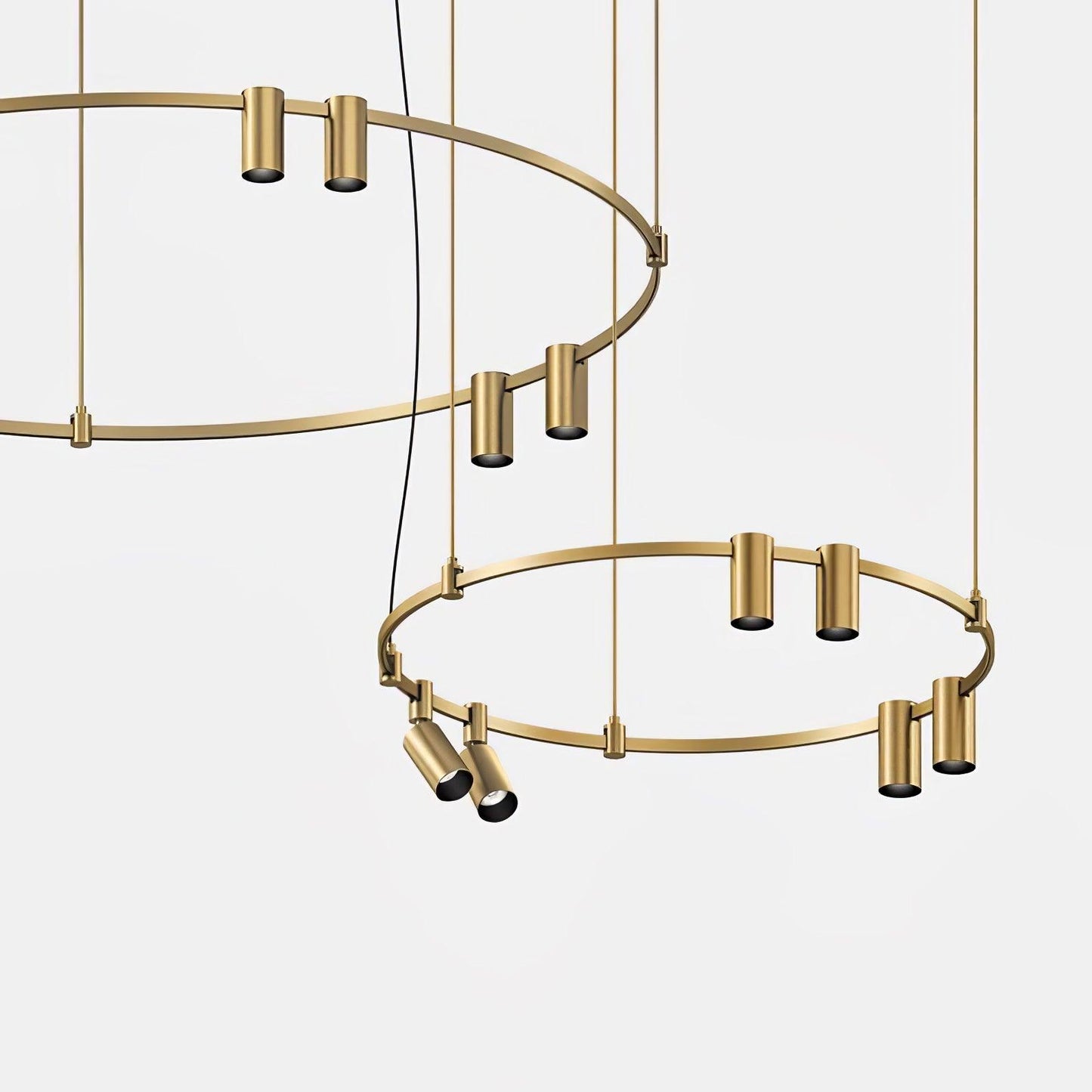 Auroom Round Chandelier - Elegant Brass Lighting