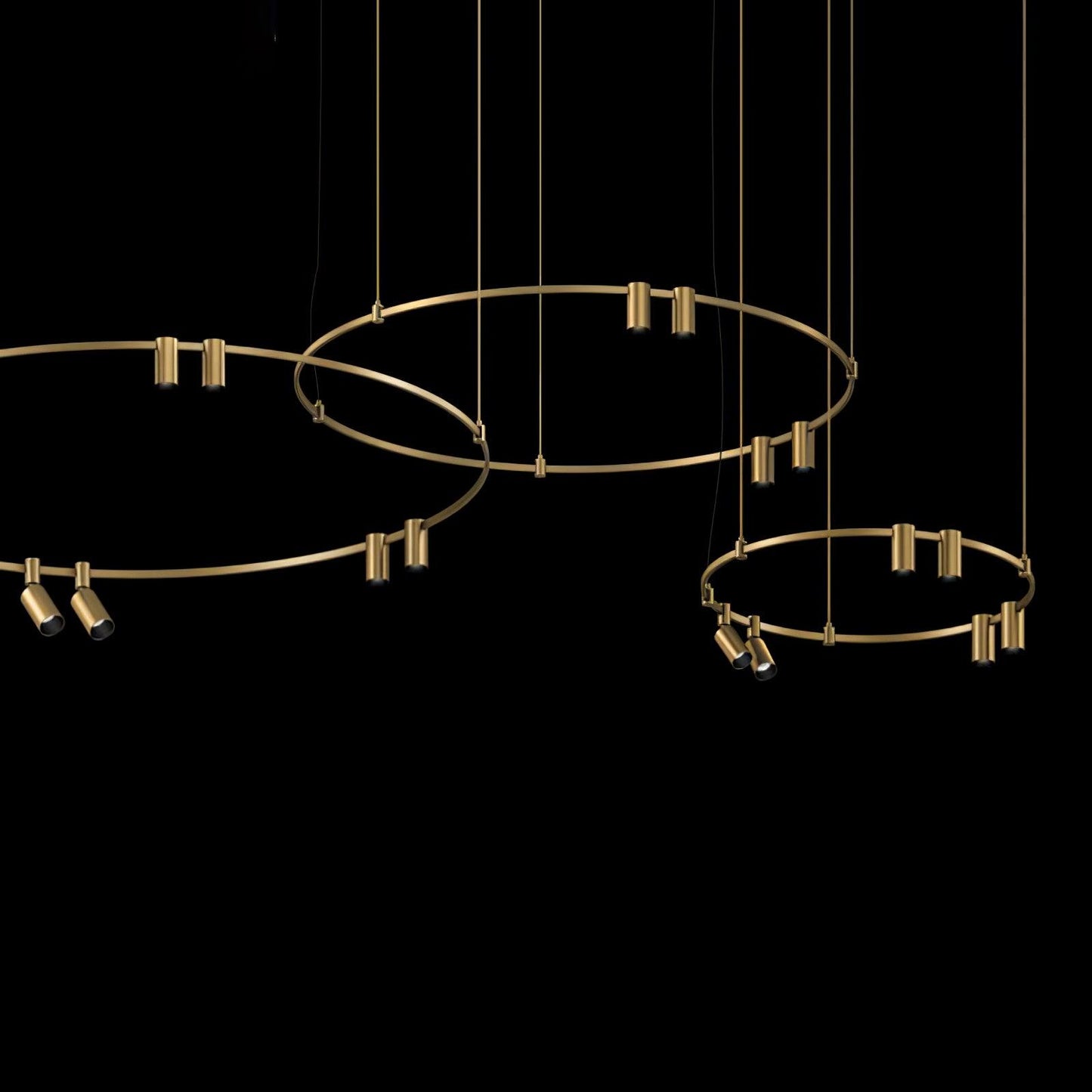 Auroom Round Chandelier - Elegant Brass Lighting