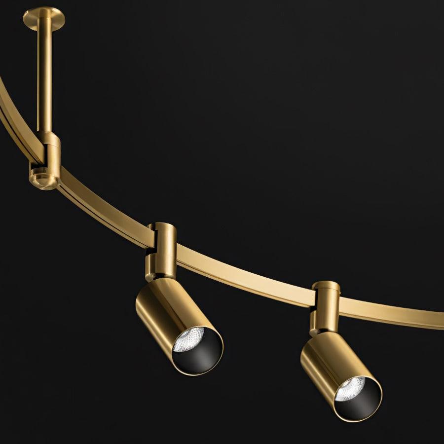 Auroom Round Chandelier - Elegant Brass Lighting