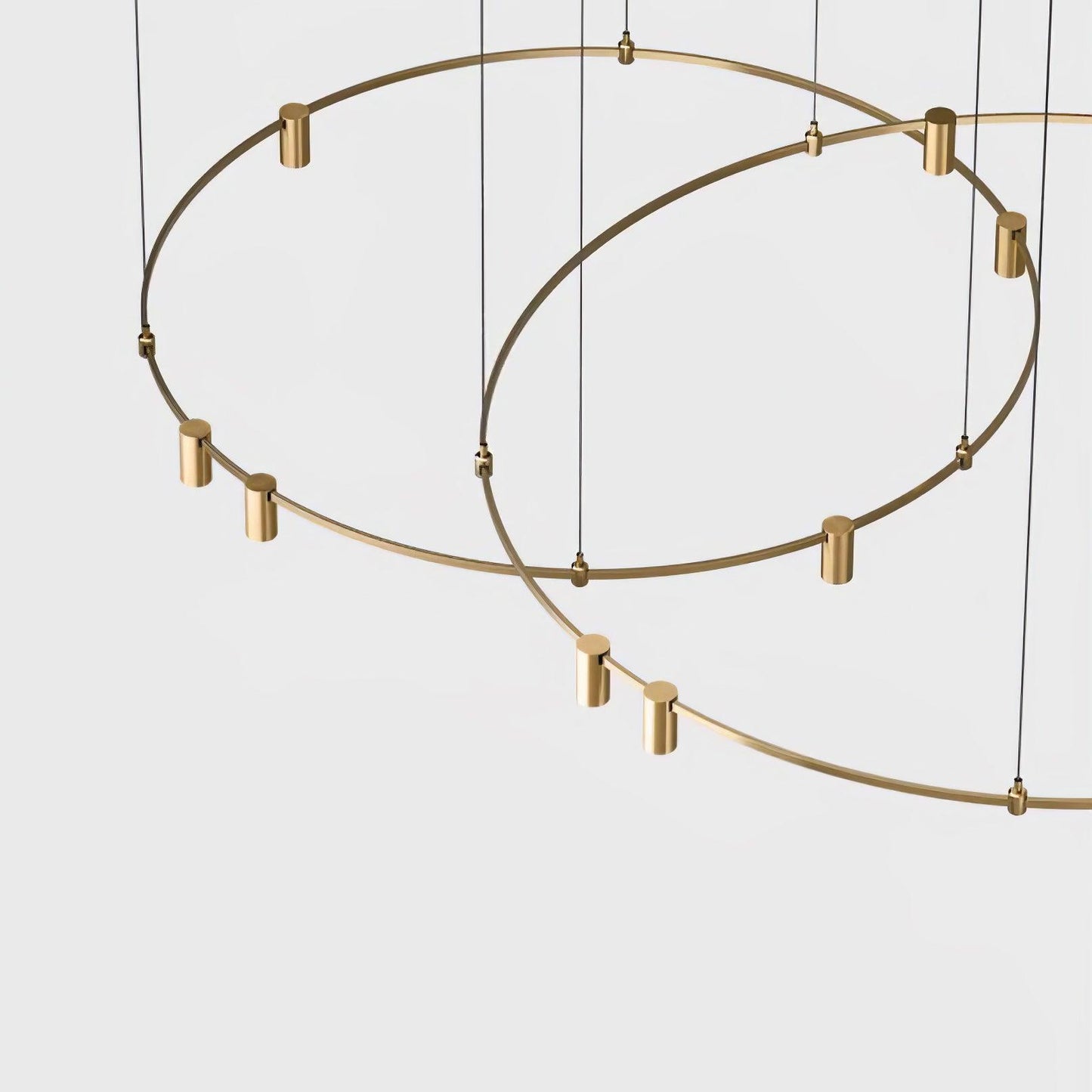 Auroom Round Chandelier - Elegant Brass Lighting