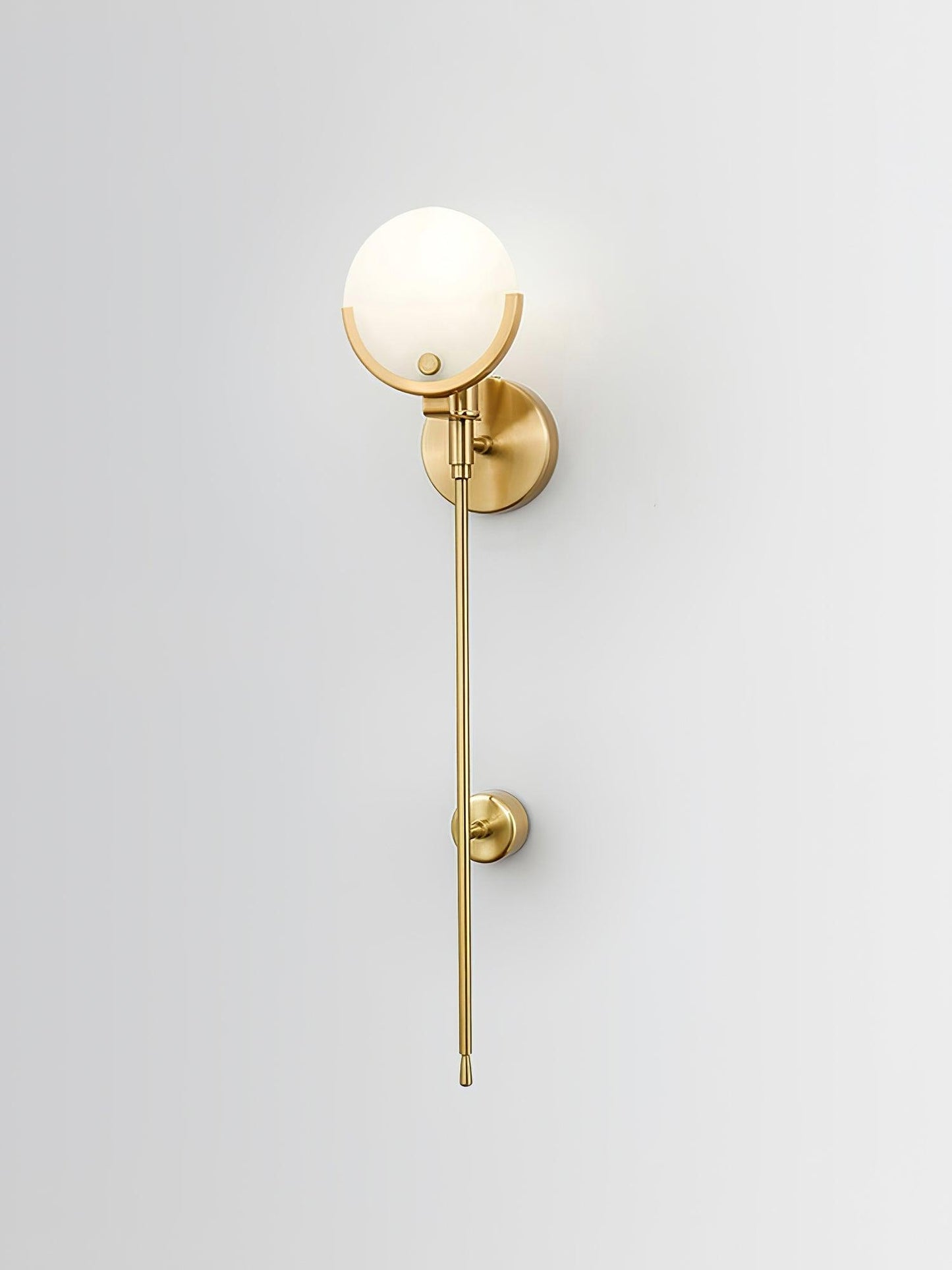 Ava Brass Wall Lamp with Alabaster Shade