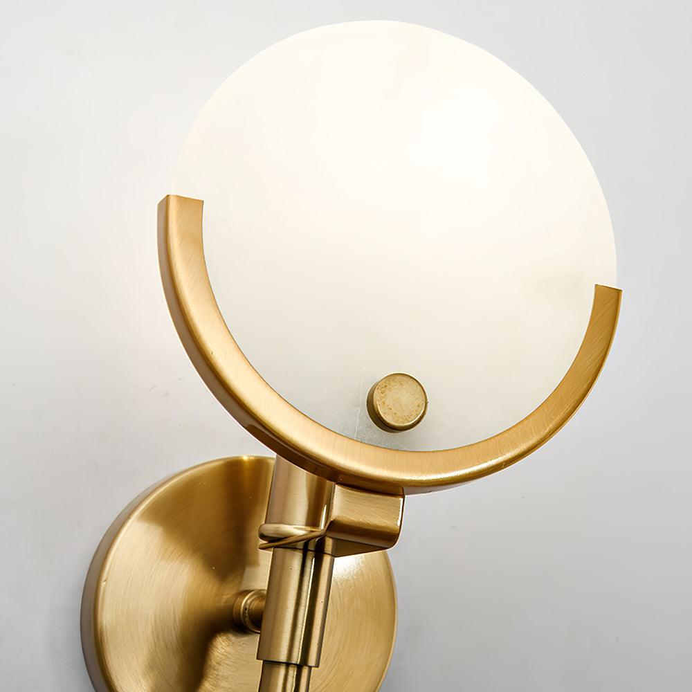 Ava Brass Wall Lamp with Alabaster Shade