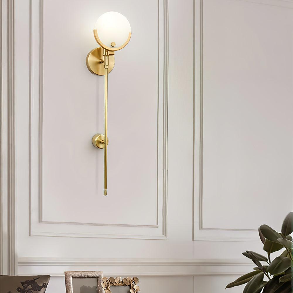 Ava Brass Wall Lamp with Alabaster Shade