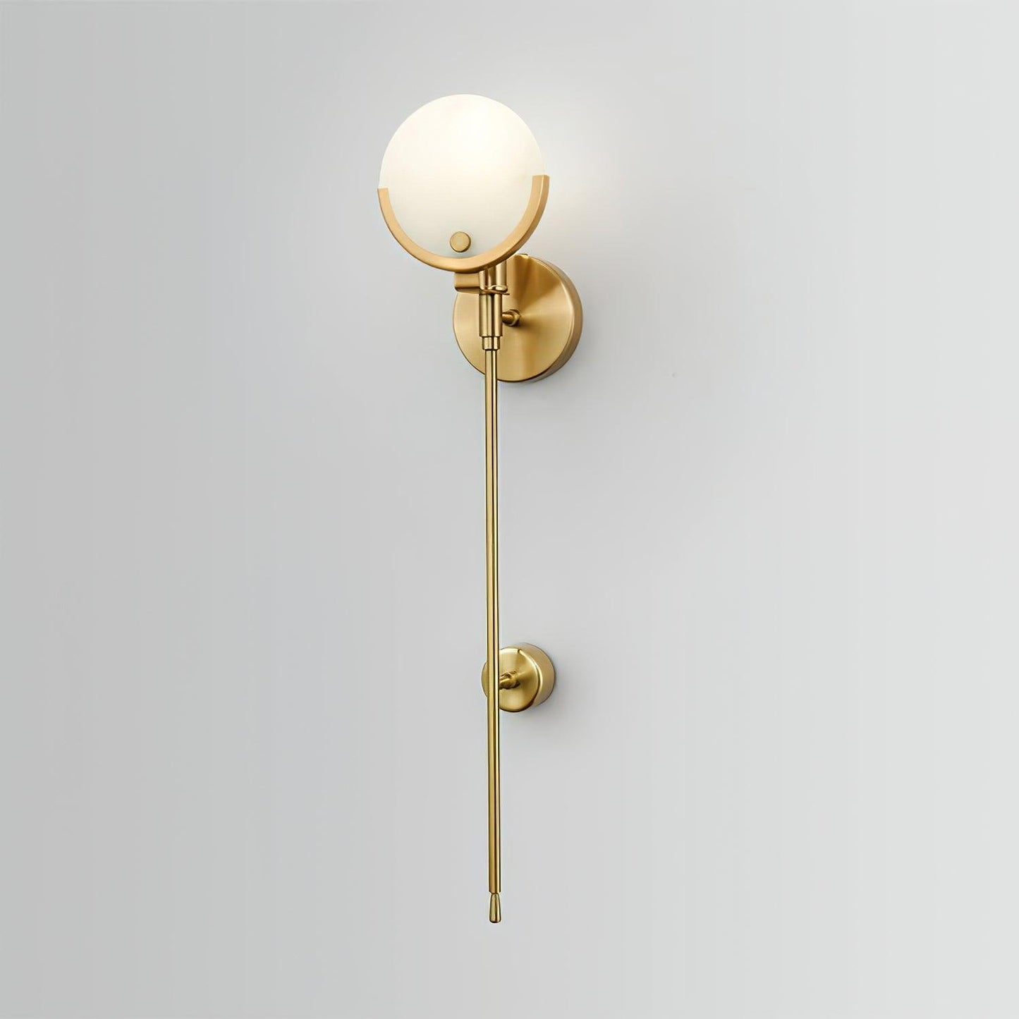 Ava Brass Wall Lamp with Alabaster Shade