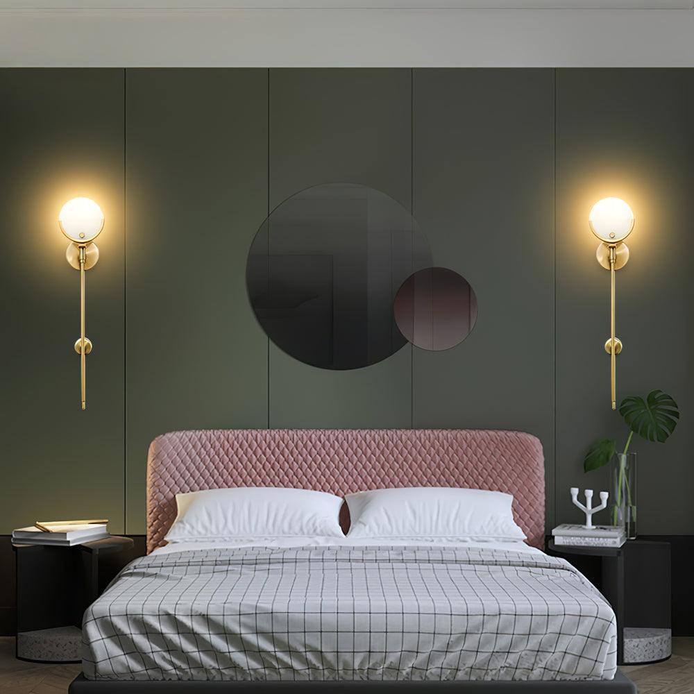 Ava Brass Wall Lamp with Alabaster Shade