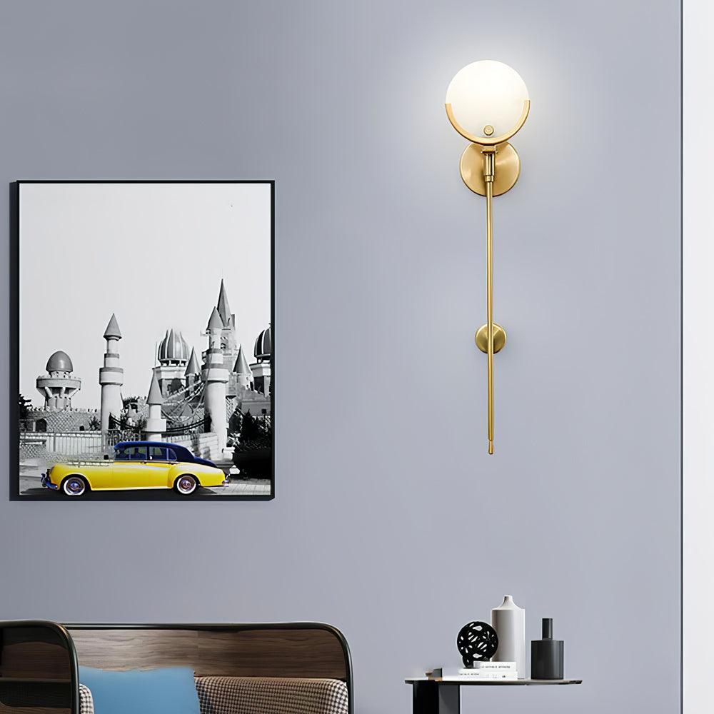 Ava Brass Wall Lamp with Alabaster Shade