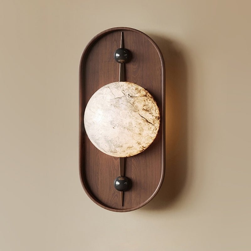 Bezel Wall Lamp with Alabaster Design