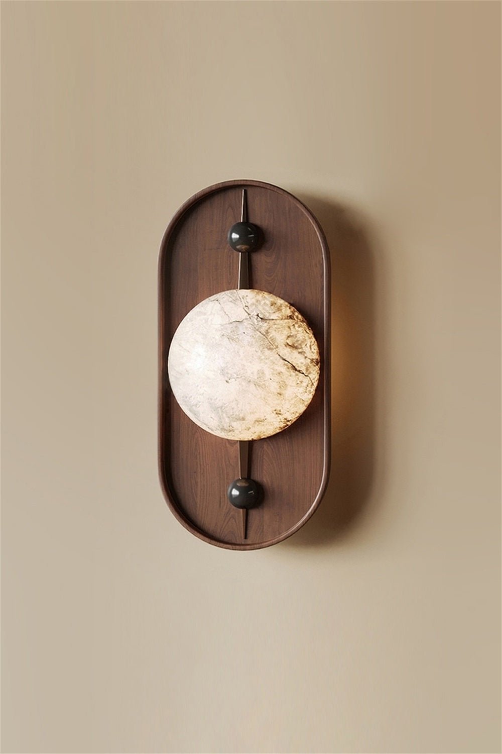 Bezel Wall Lamp with Alabaster Design