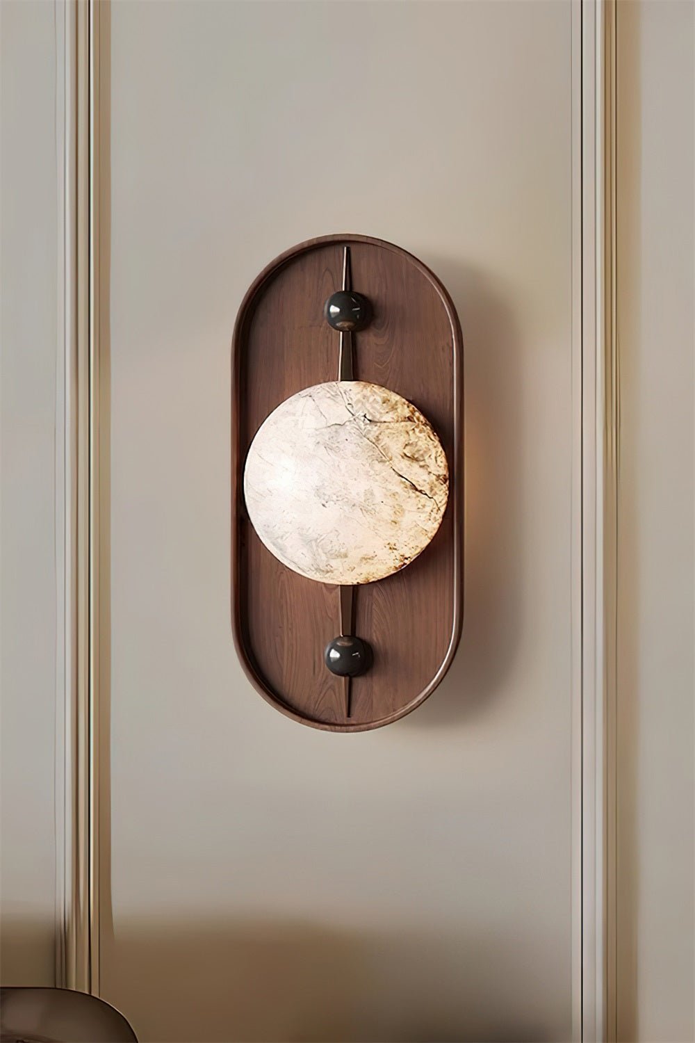 Bezel Wall Lamp with Alabaster Design