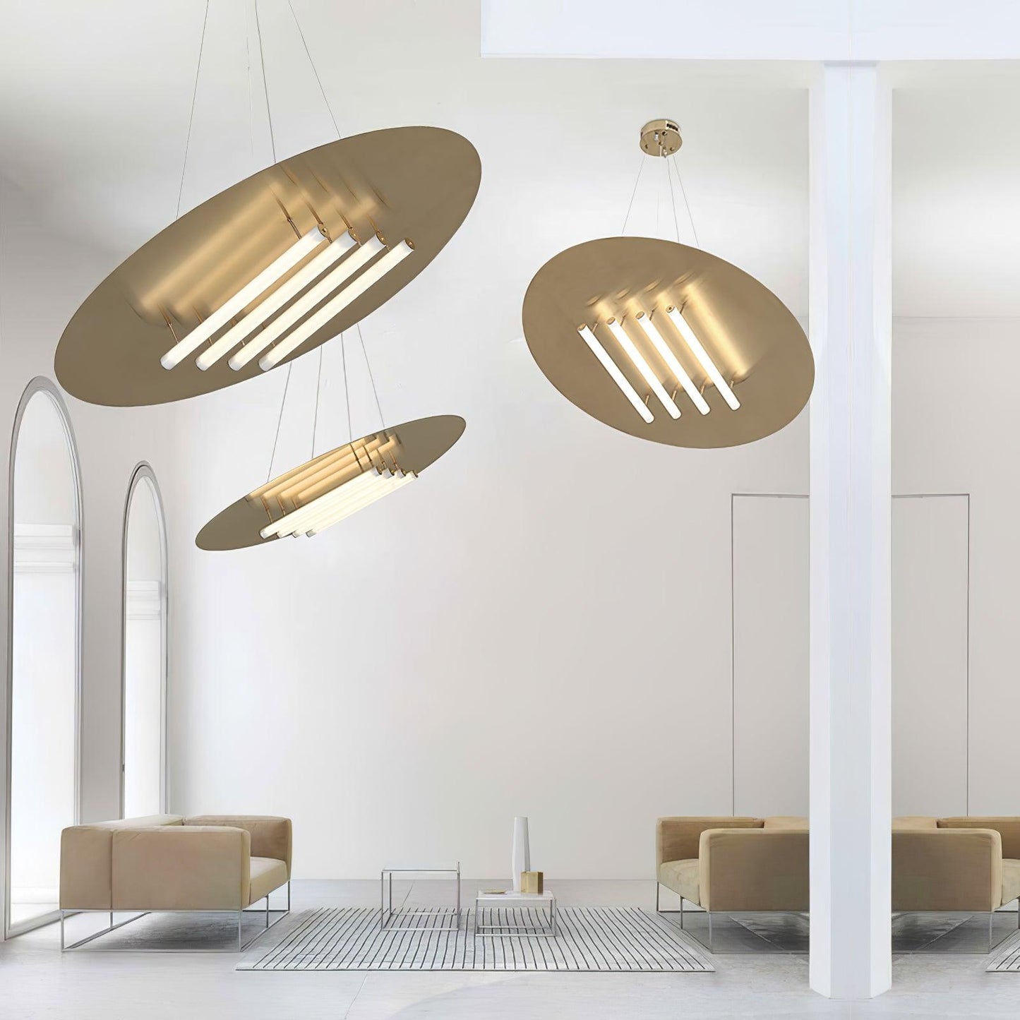 Chrome & White Glass Bianca Chandelier