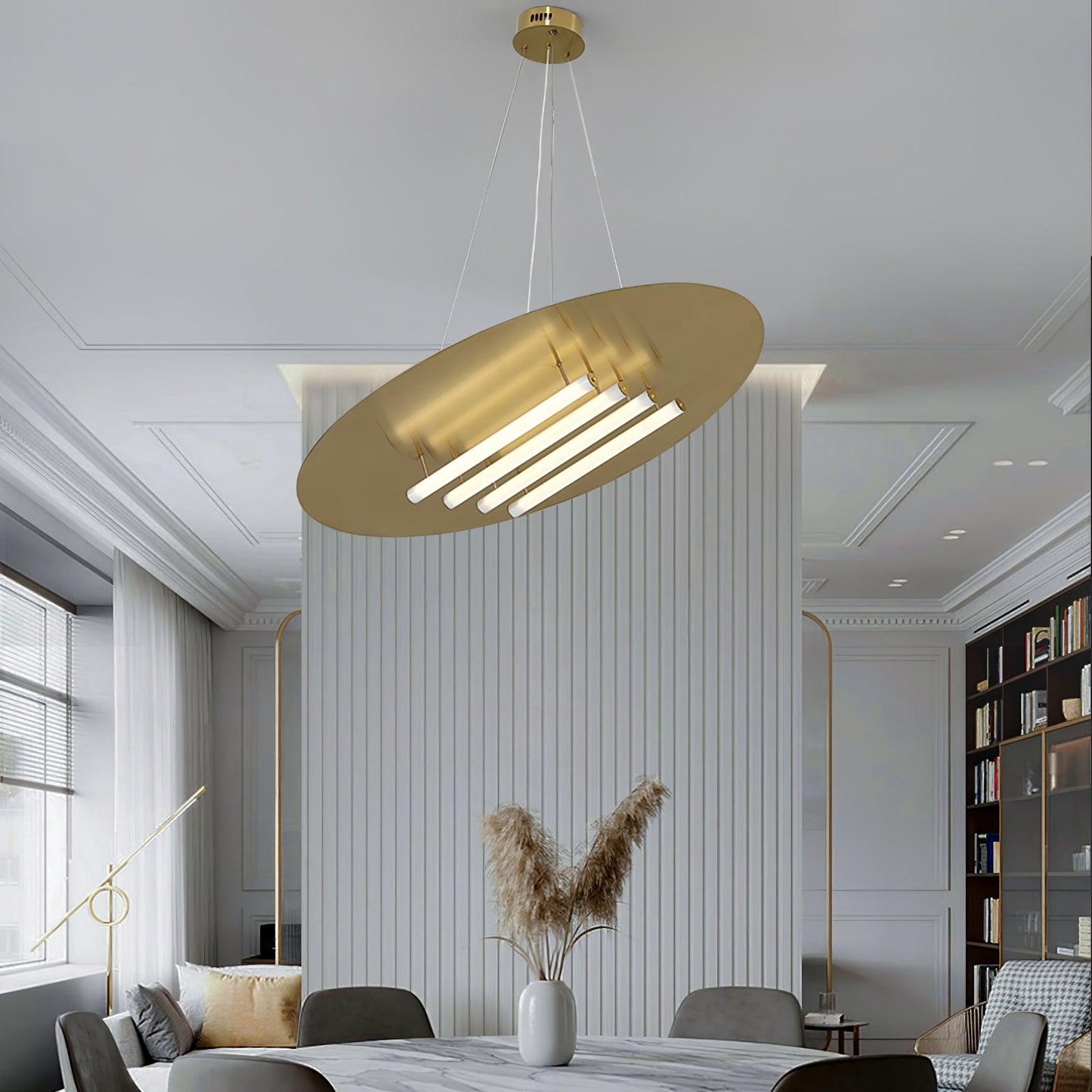 Chrome & White Glass Bianca Chandelier