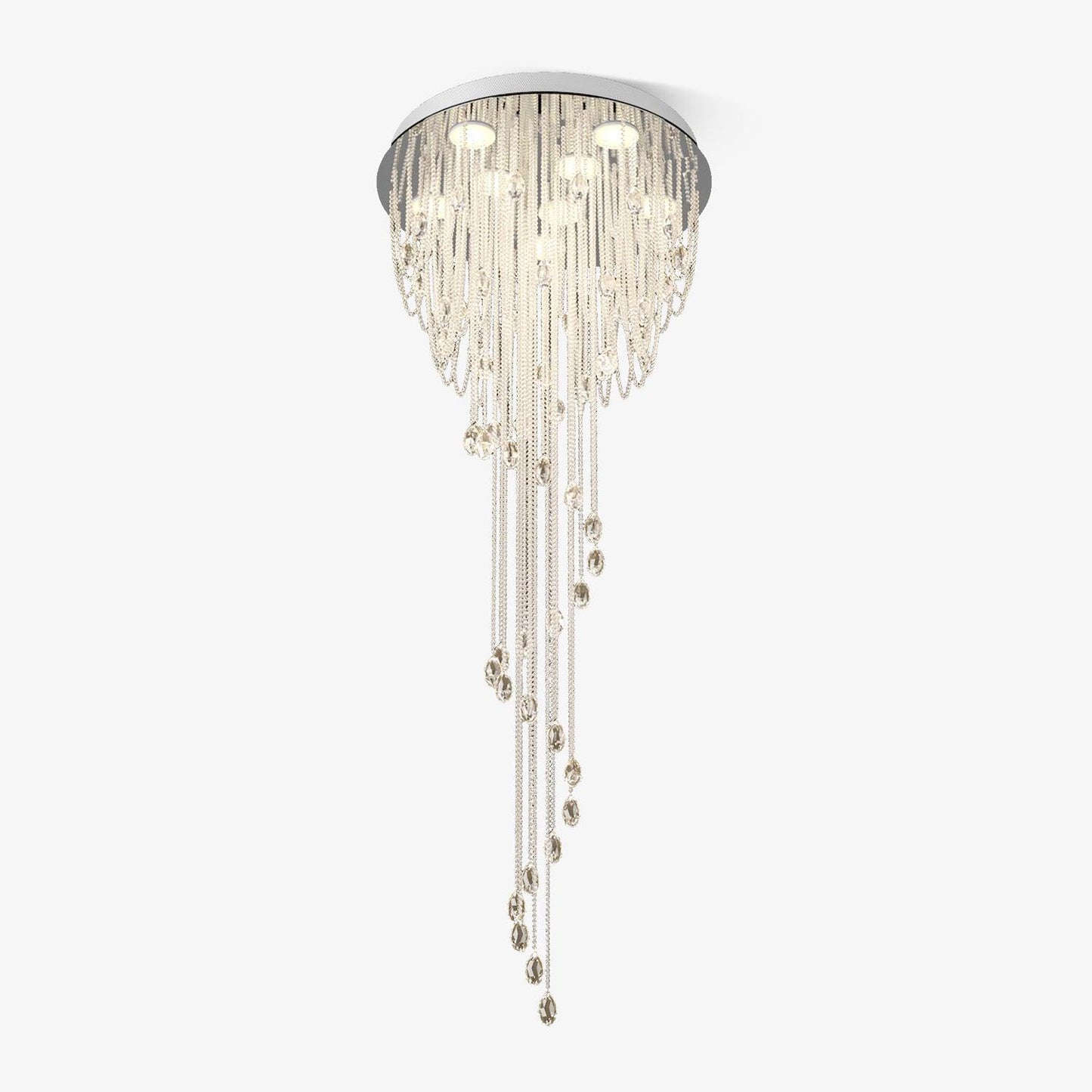 Classic Spiral Chandelier with Stainless Steel and Crystal