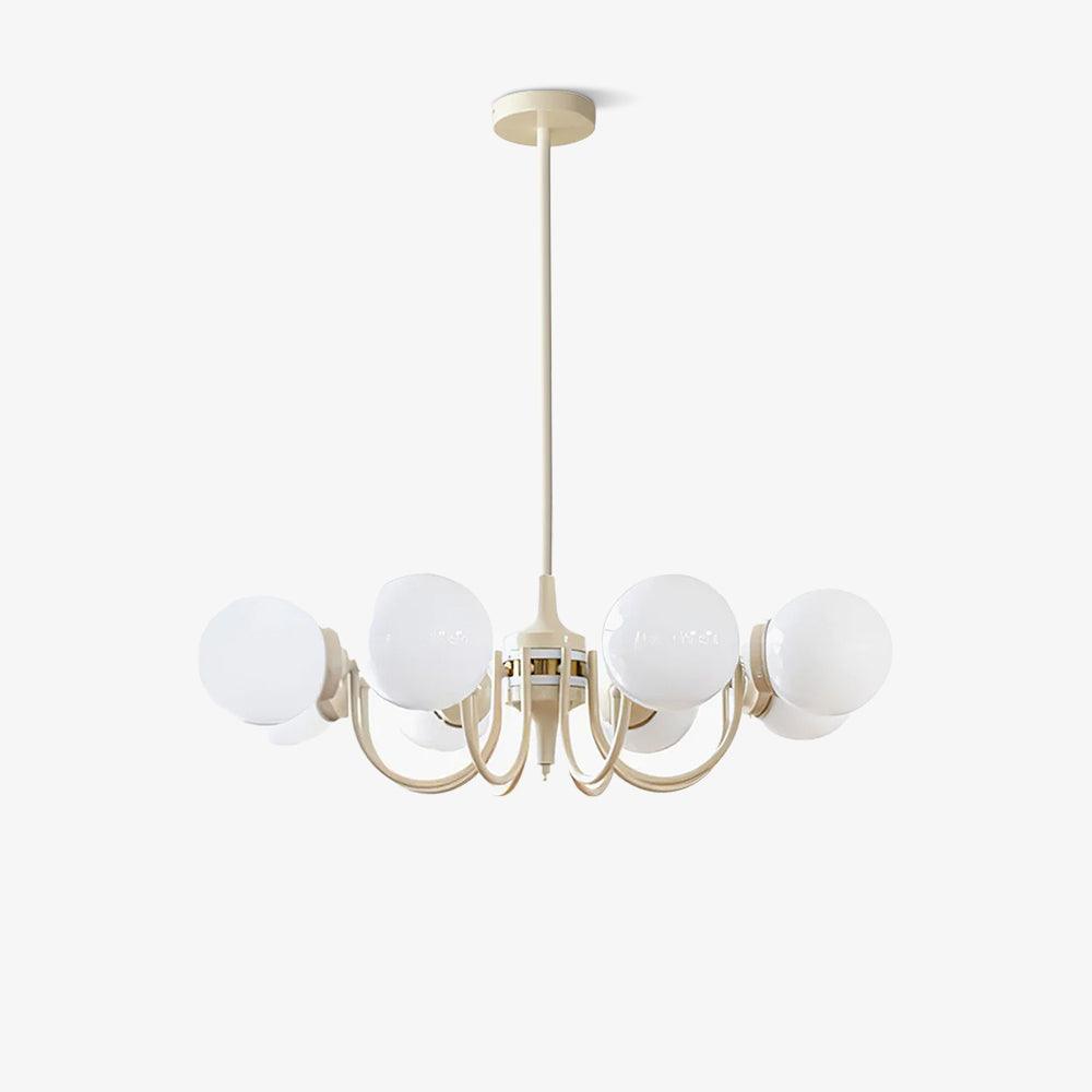 Cream Glass Ball Chandelier, Modern Elegance for Home
