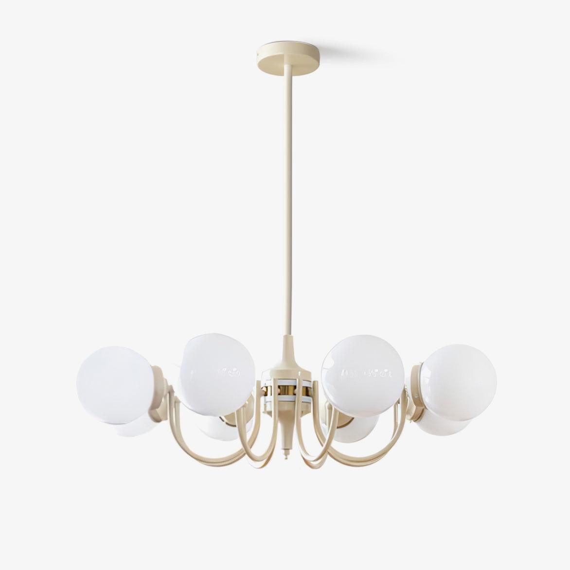 Cream Glass Ball Chandelier, Modern Elegance for Home