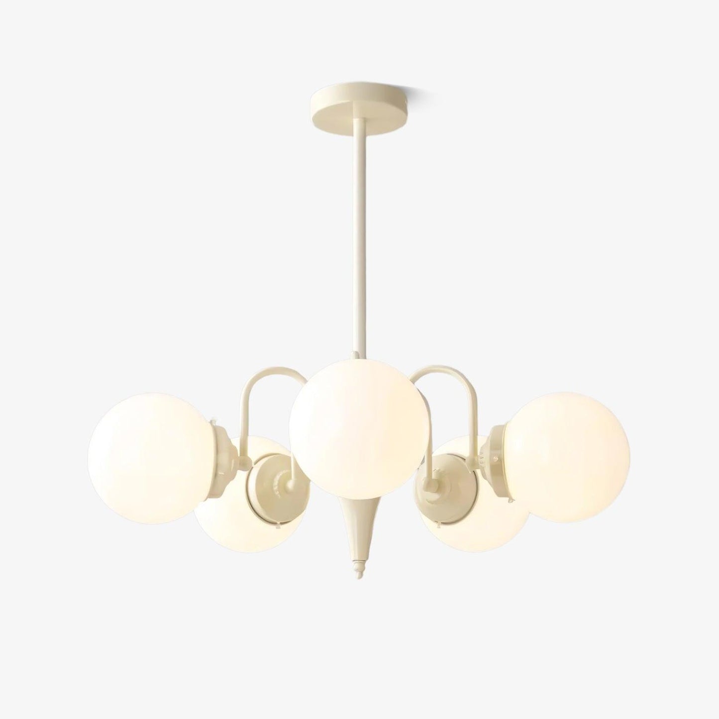Cream Glass Ball Chandelier, Modern Elegance for Home