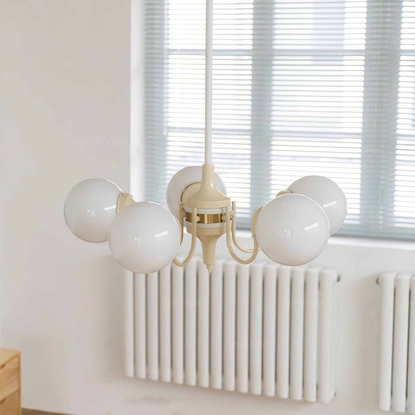 Cream Glass Ball Chandelier, Modern Elegance for Home