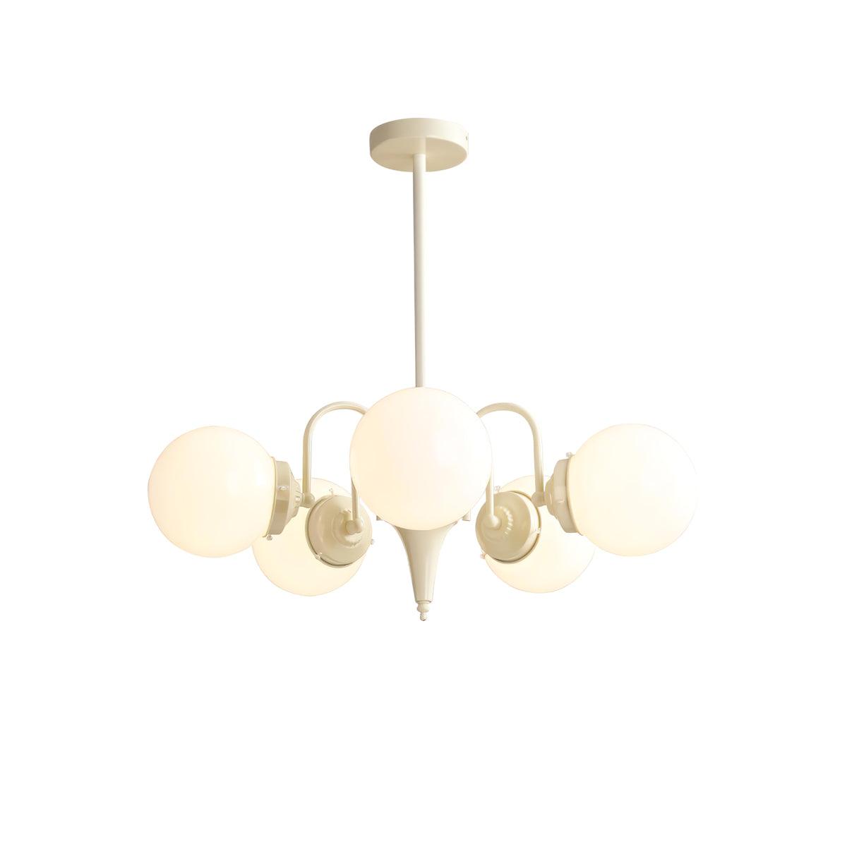 Cream Glass Ball Chandelier, Modern Elegance for Home