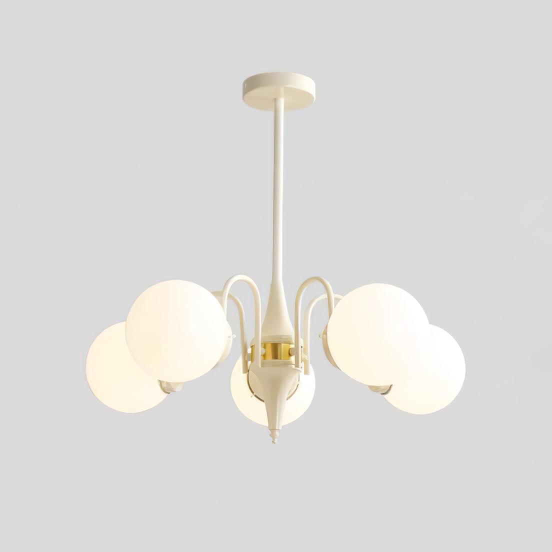 Cream Glass Ball Chandelier, Modern Elegance for Home