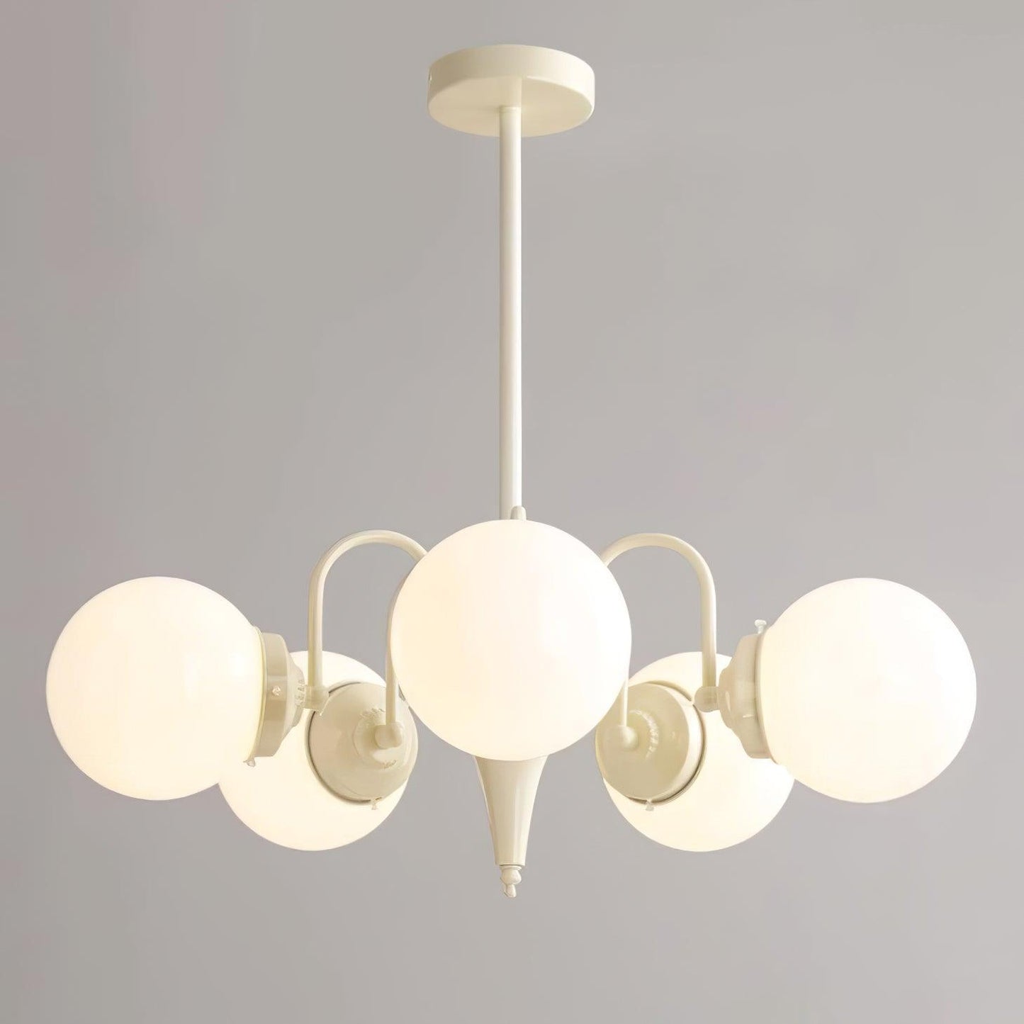 Cream Glass Ball Chandelier, Modern Elegance for Home