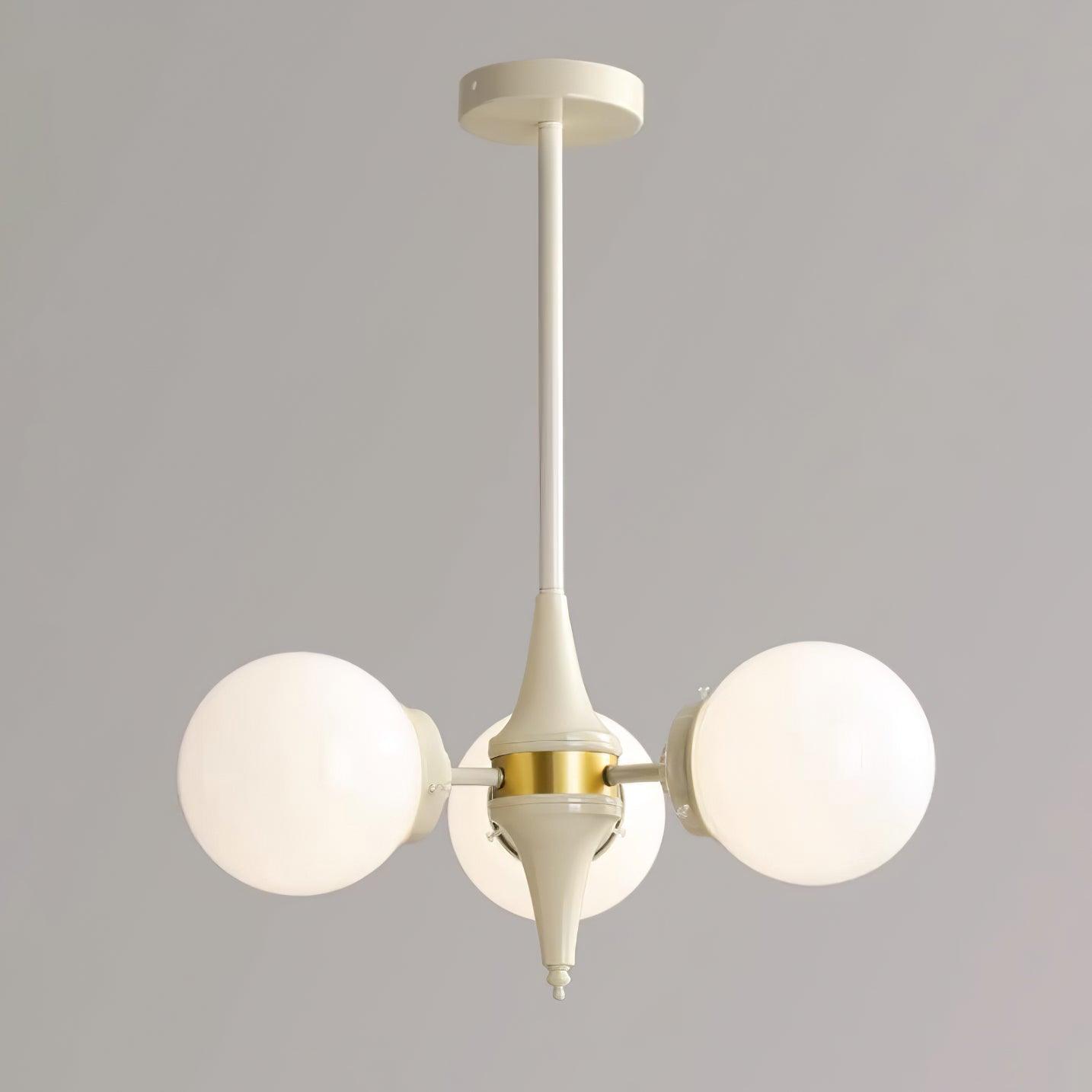 Cream Glass Ball Chandelier, Modern Elegance for Home