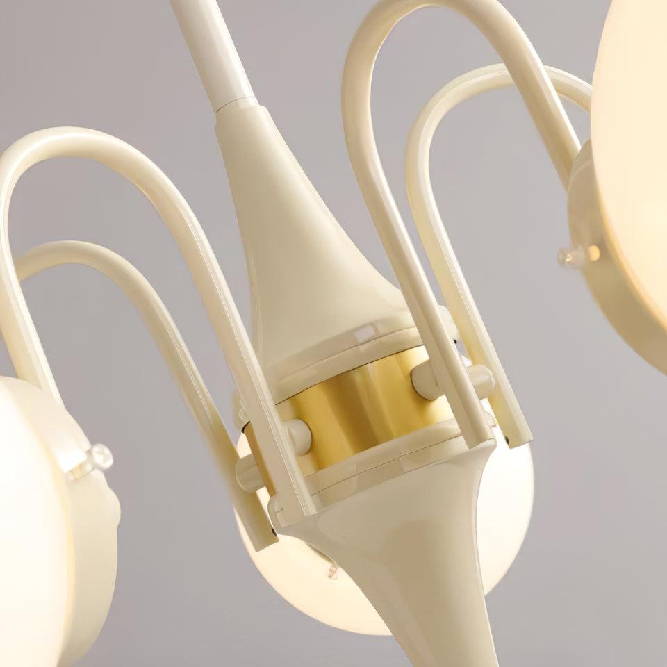Cream Glass Ball Chandelier, Modern Elegance for Home