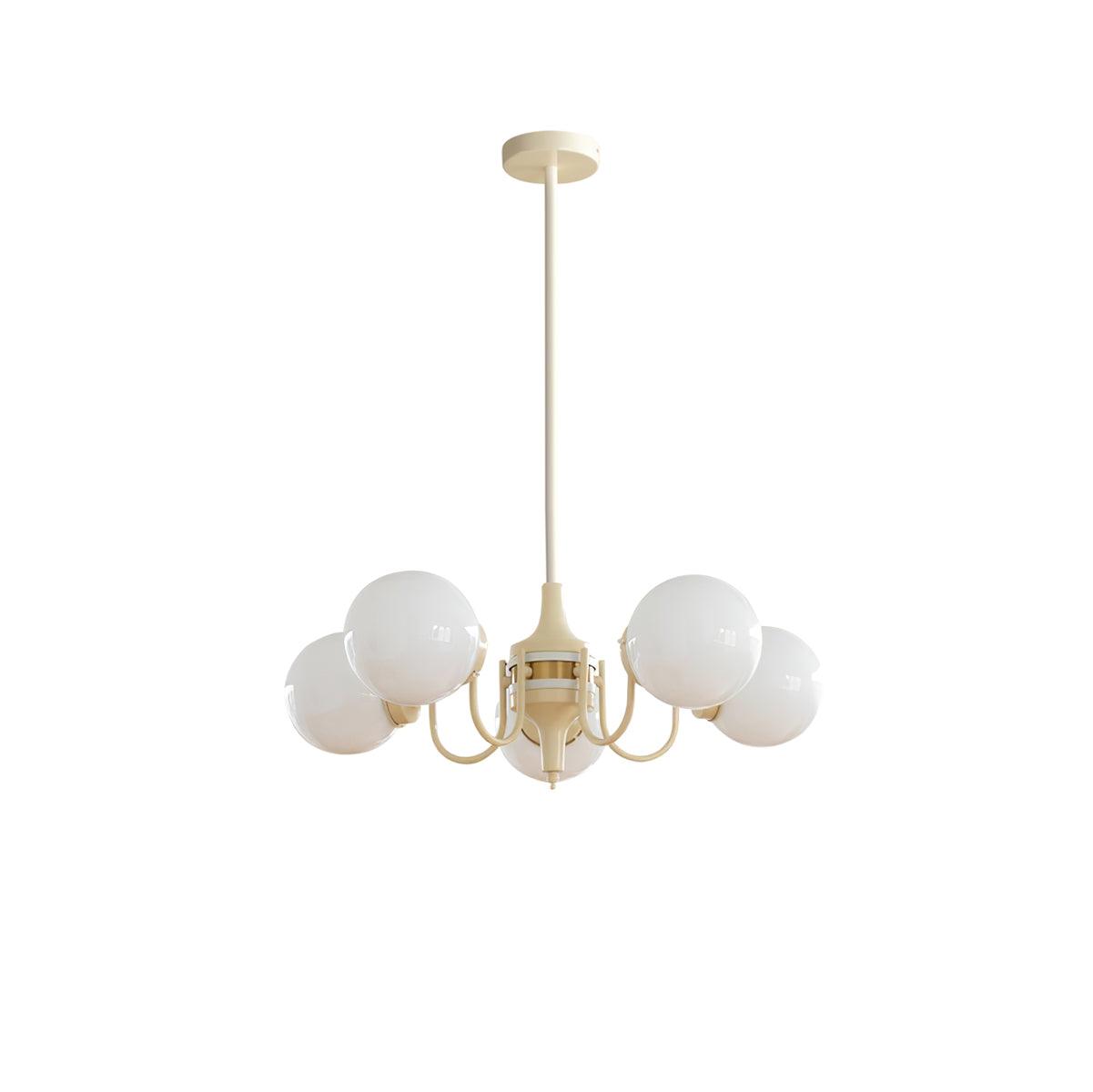 Cream Glass Ball Chandelier, Modern Elegance for Home