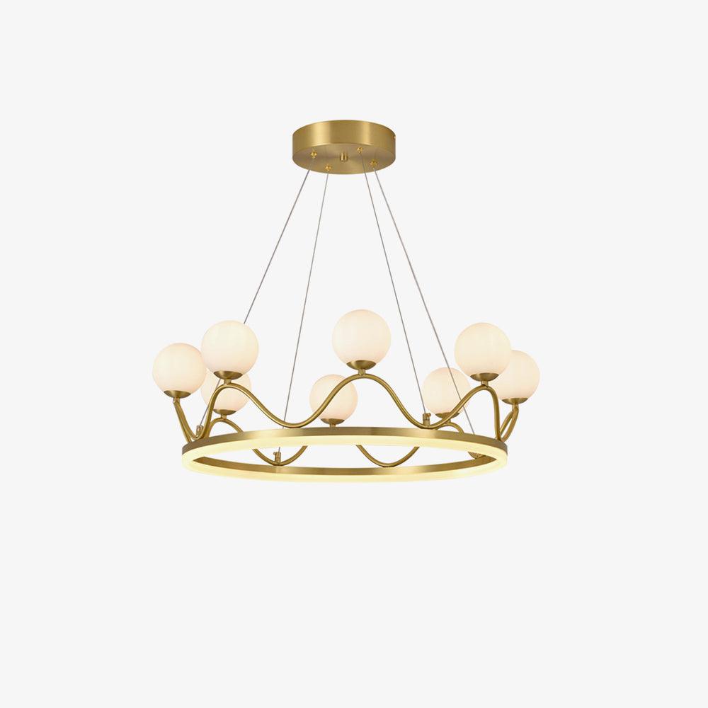 Crown Brass Chandelier with LED Bulb