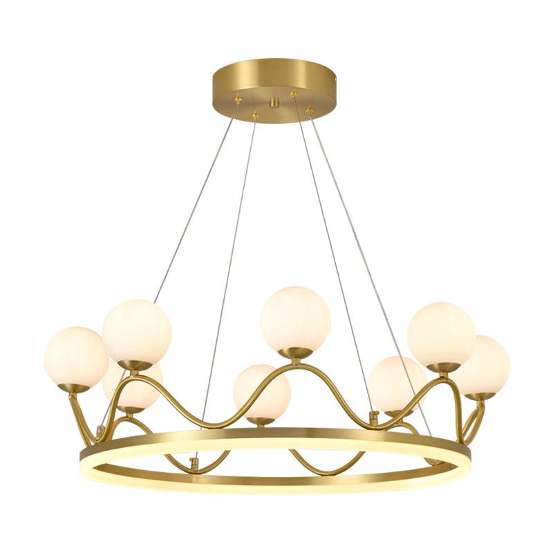 Crown Brass Chandelier with LED Bulb