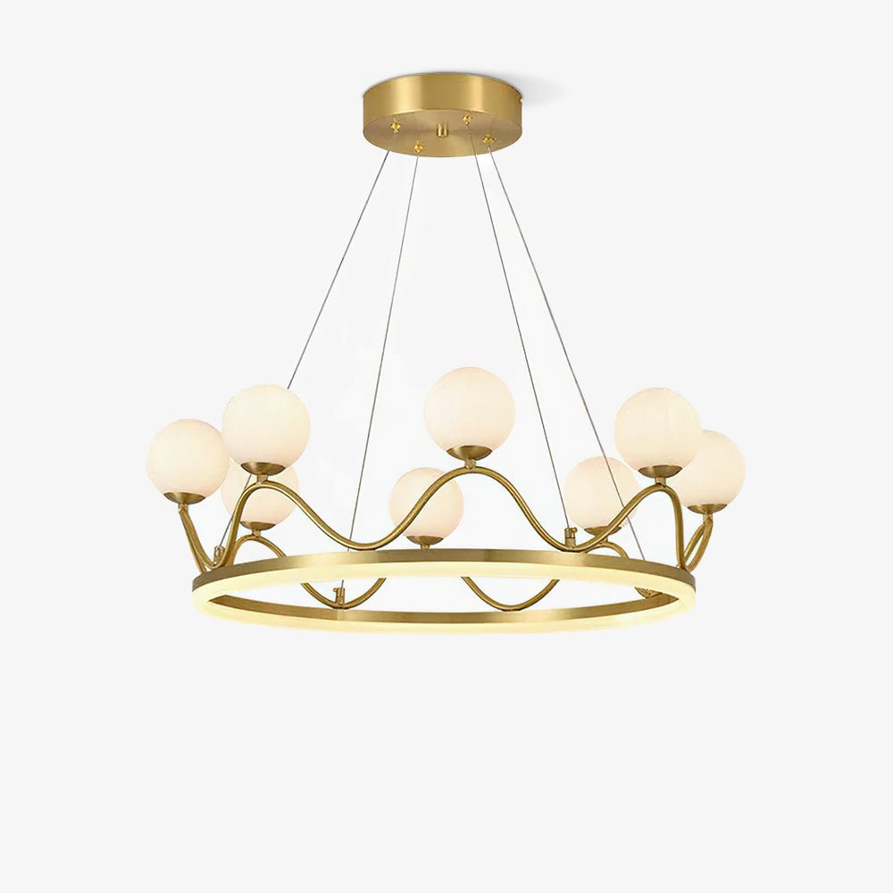 Crown Brass Chandelier with LED Bulb