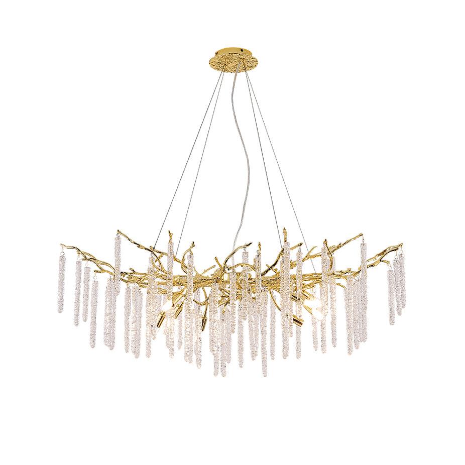Crystal Icicles Brass Chandelier
