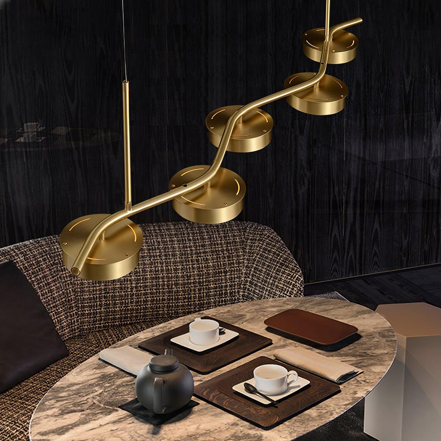 Eichholtz Aldo Chandelier - Mid-Century Modern 6 Light Pendant