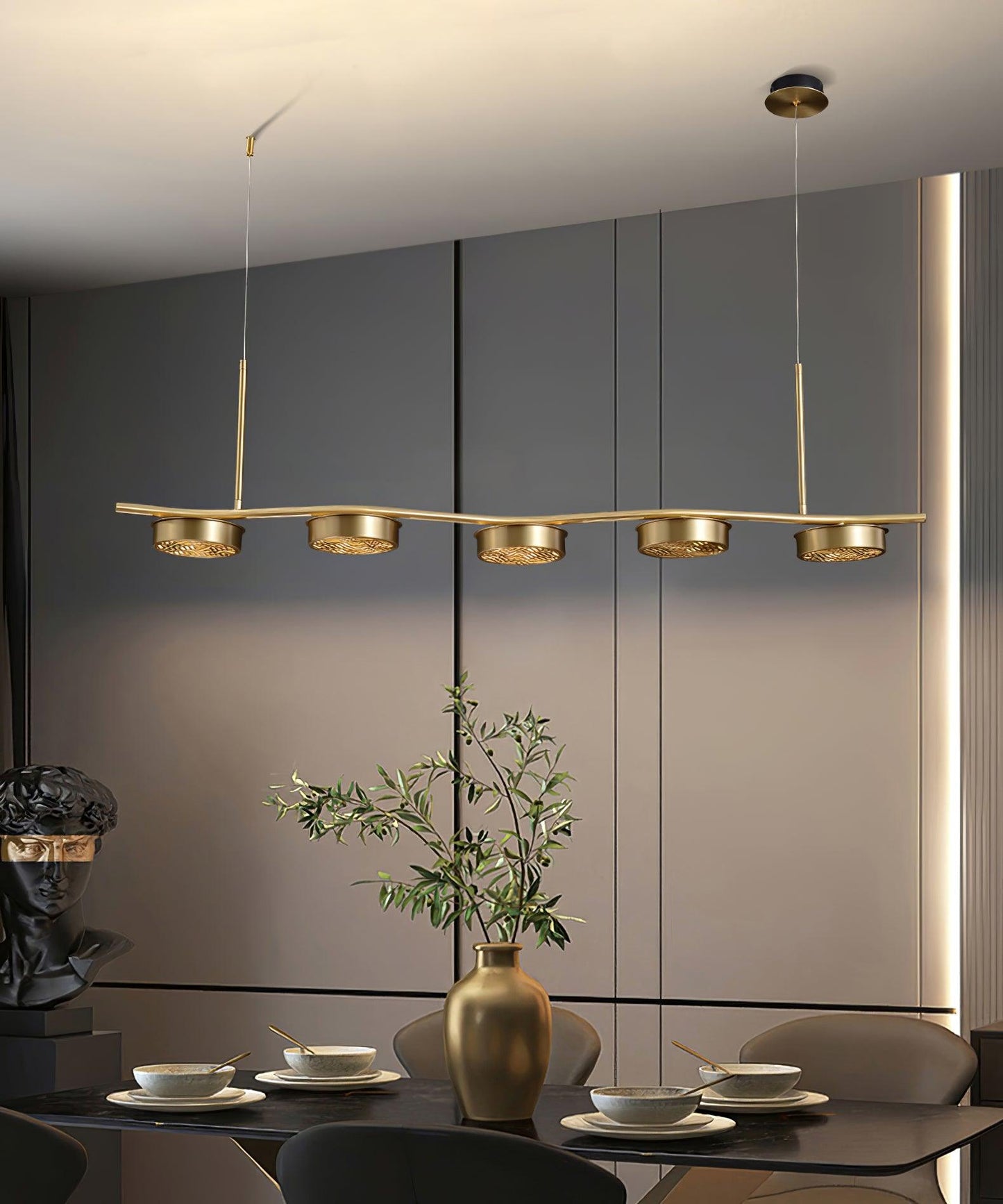 Eichholtz Aldo Chandelier - Mid-Century Modern 6 Light Pendant