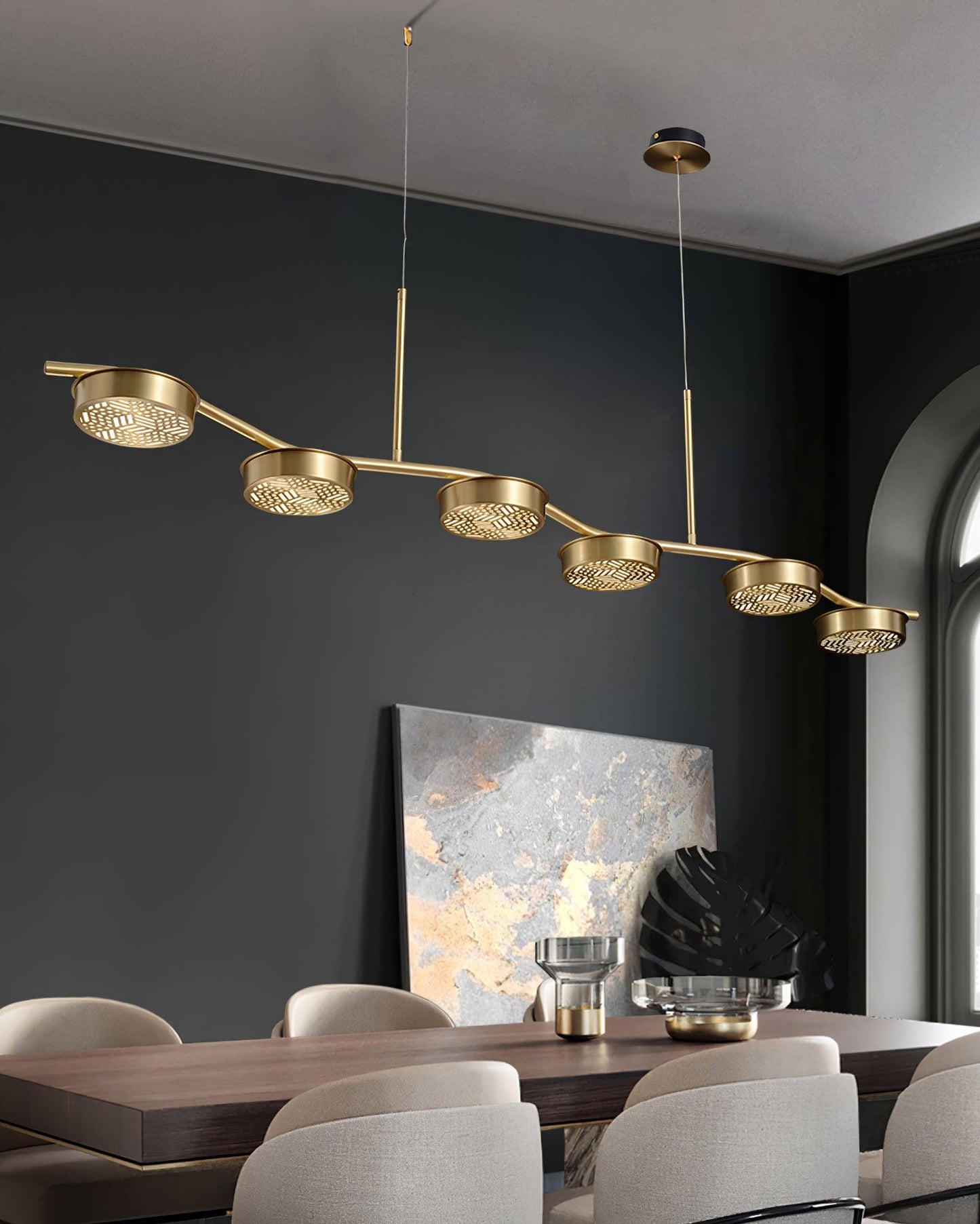 Eichholtz Aldo Chandelier - Mid-Century Modern 6 Light Pendant