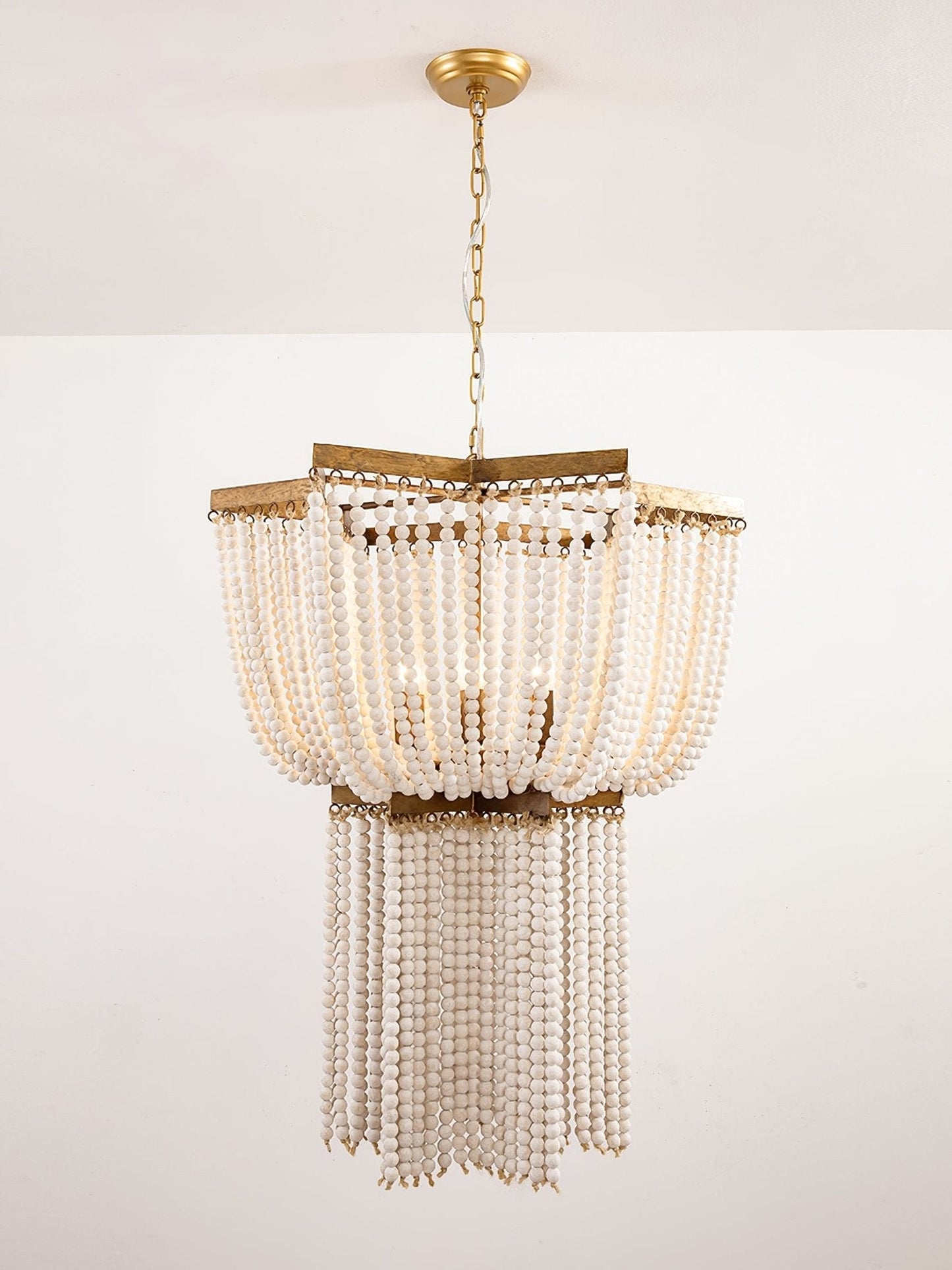 Gold Star Shaped Beaded Chandelier