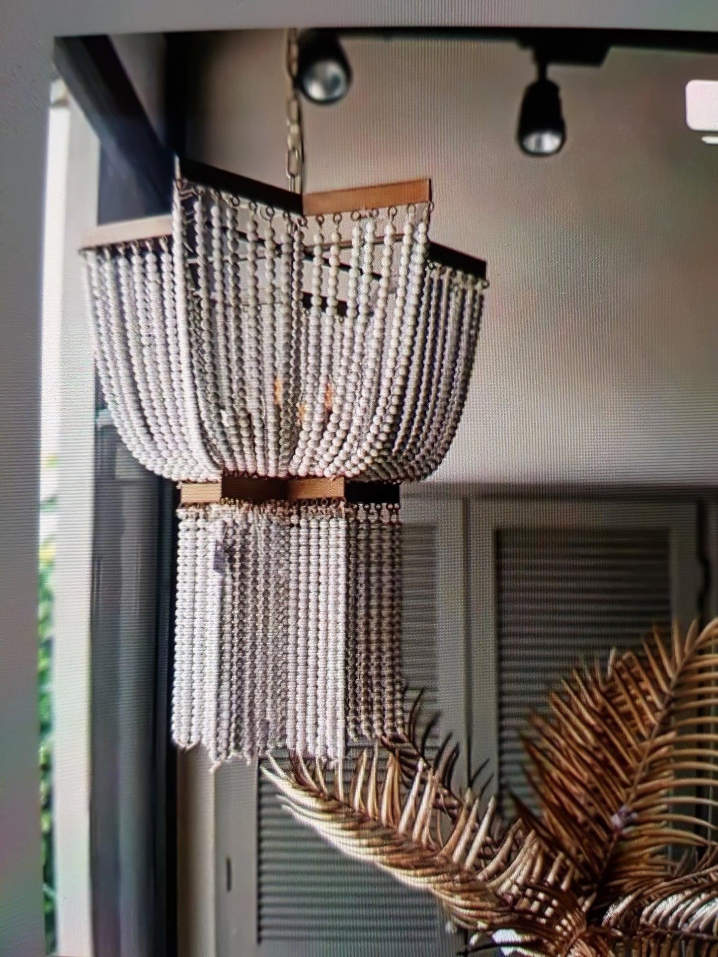 Gold Star Shaped Beaded Chandelier