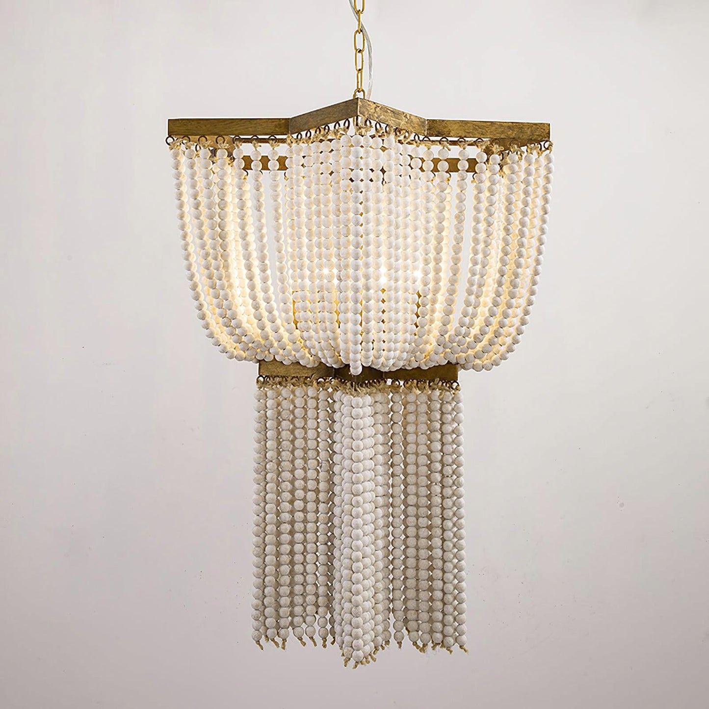 Gold Star Shaped Beaded Chandelier